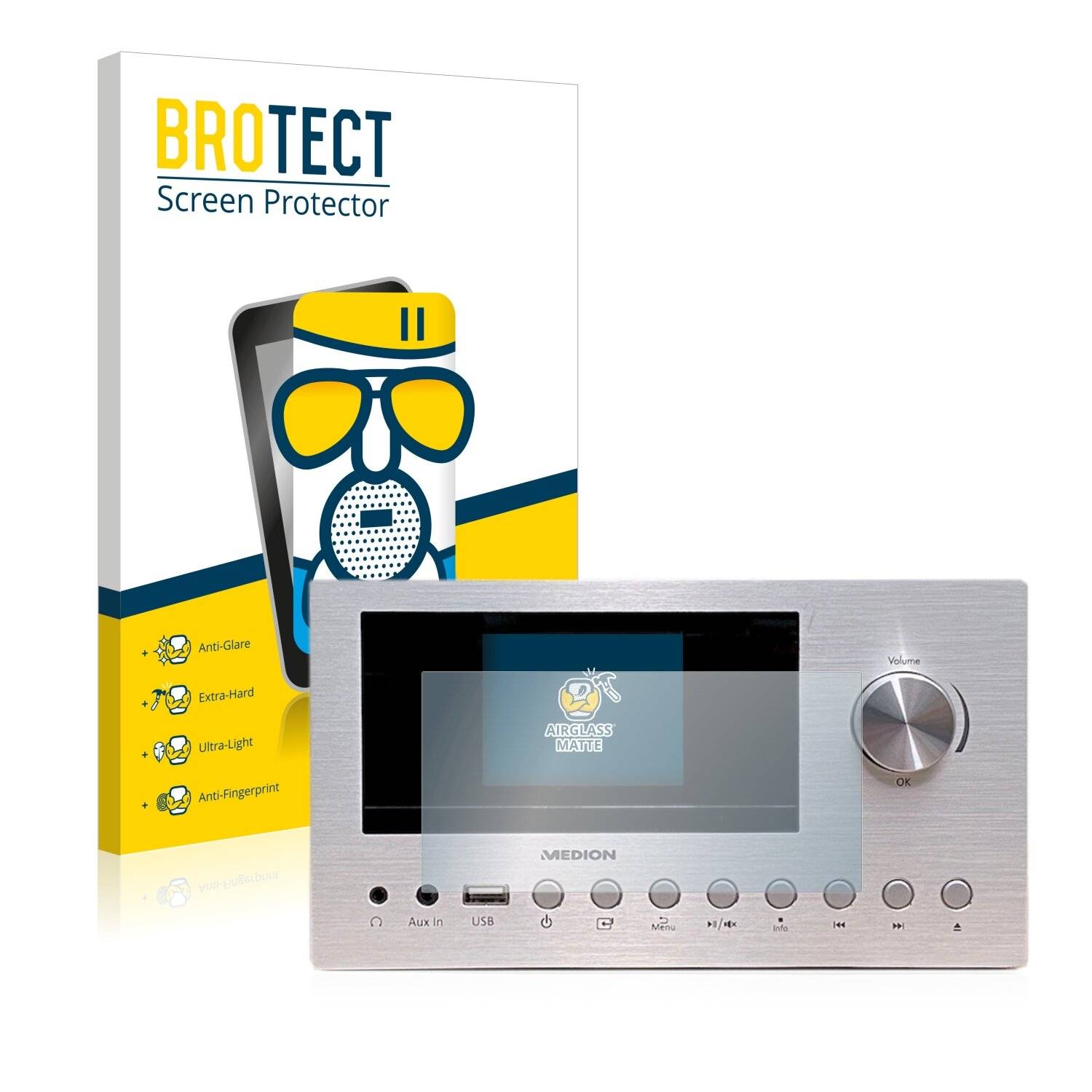 BROTECT AirGlass Matte Schutzglas Folie für Medion Life
