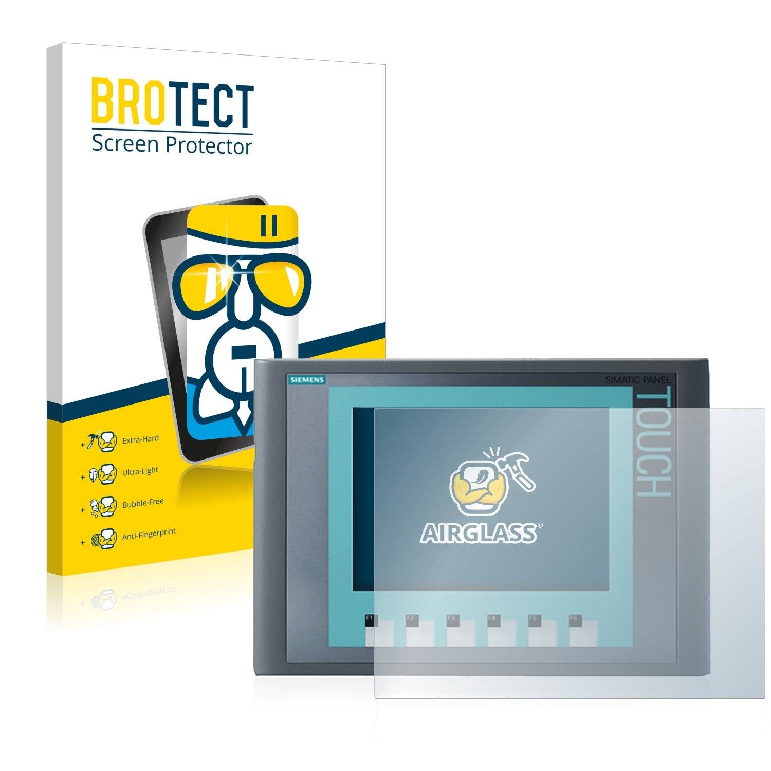 BROTECT AirGlass Schutzglas Folie für Siemens Simatic HMI KTP 600 Basic Color