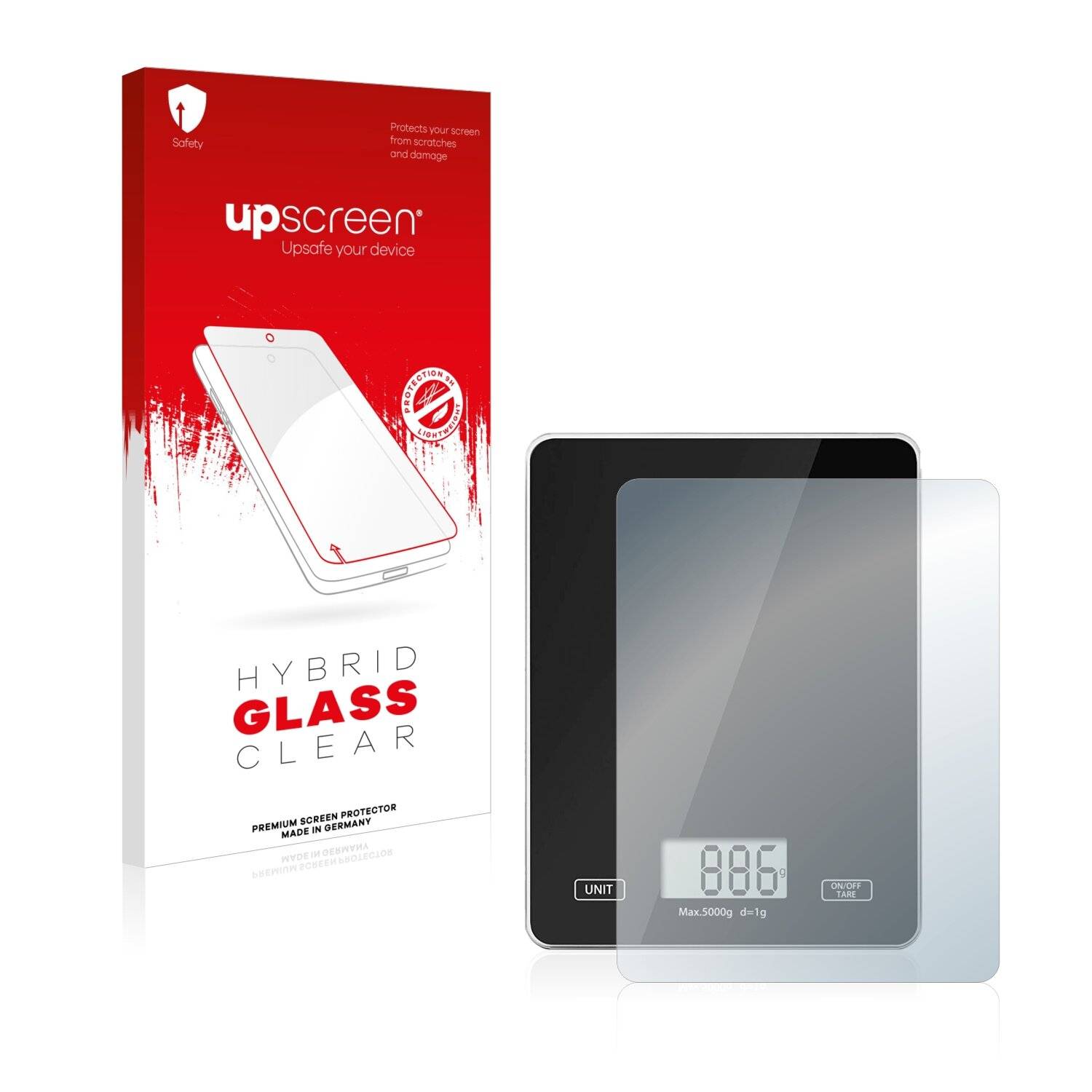 upscreen Hybrid Glass Clear Premium Schutzglas Folie für Meromore Digital Food