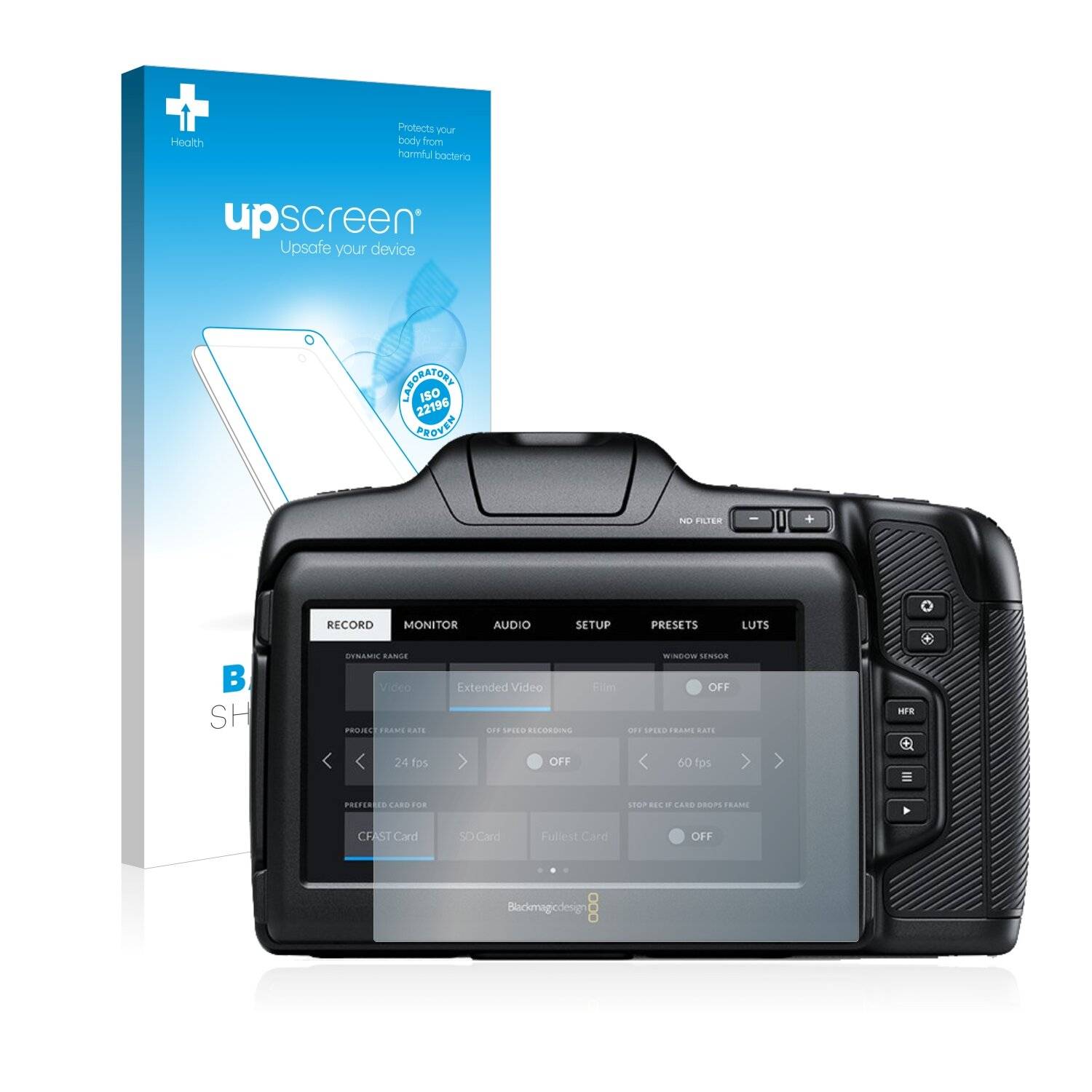 upscreen Bacteria Shield Clear Premium Antibakterielle Displayschutzfolie für Blackmagic