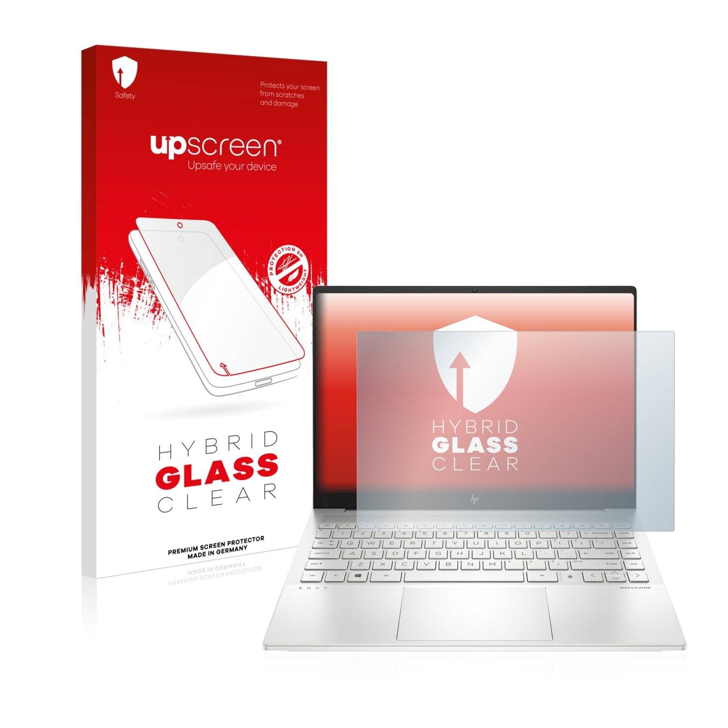 upscreen Hybrid Glass Clear Premium Schutzglas Folie für HP Envy