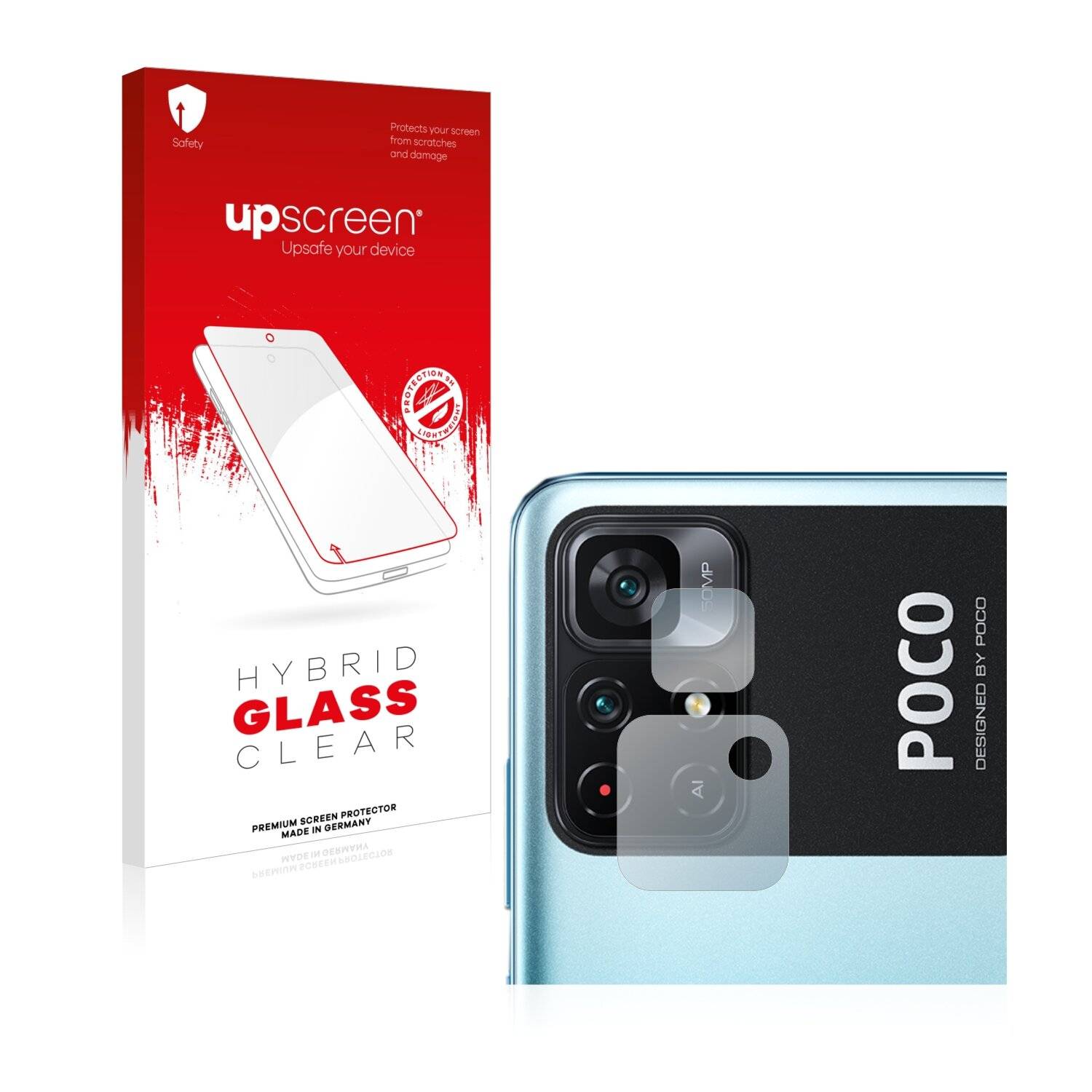 upscreen Hybrid Glass Clear Premium Schutzglas Folie für Xiaomi Poco M4 Pro 5G (NUR