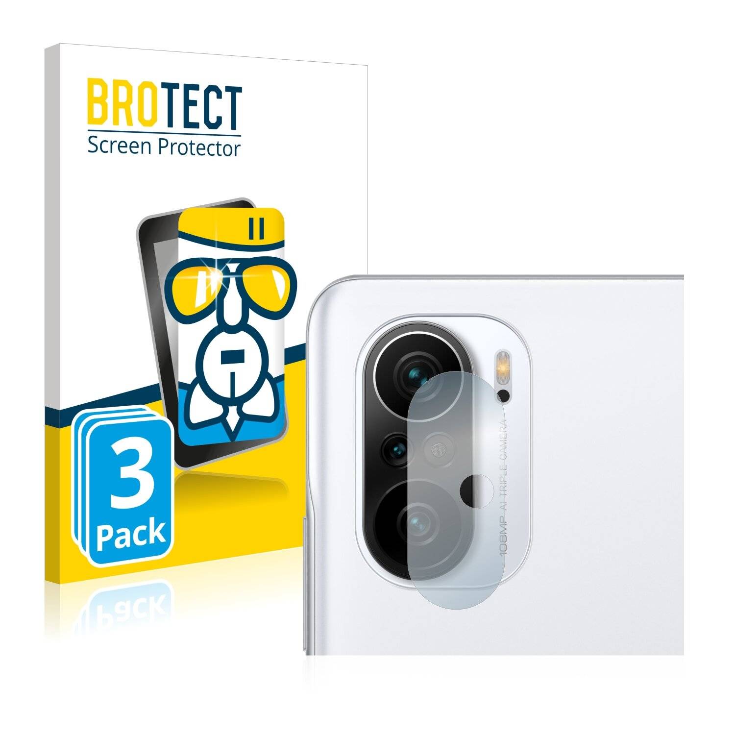 3x BROTECT AirGlass Schutzglas Folie für Xiaomi Poco F3 (NUR