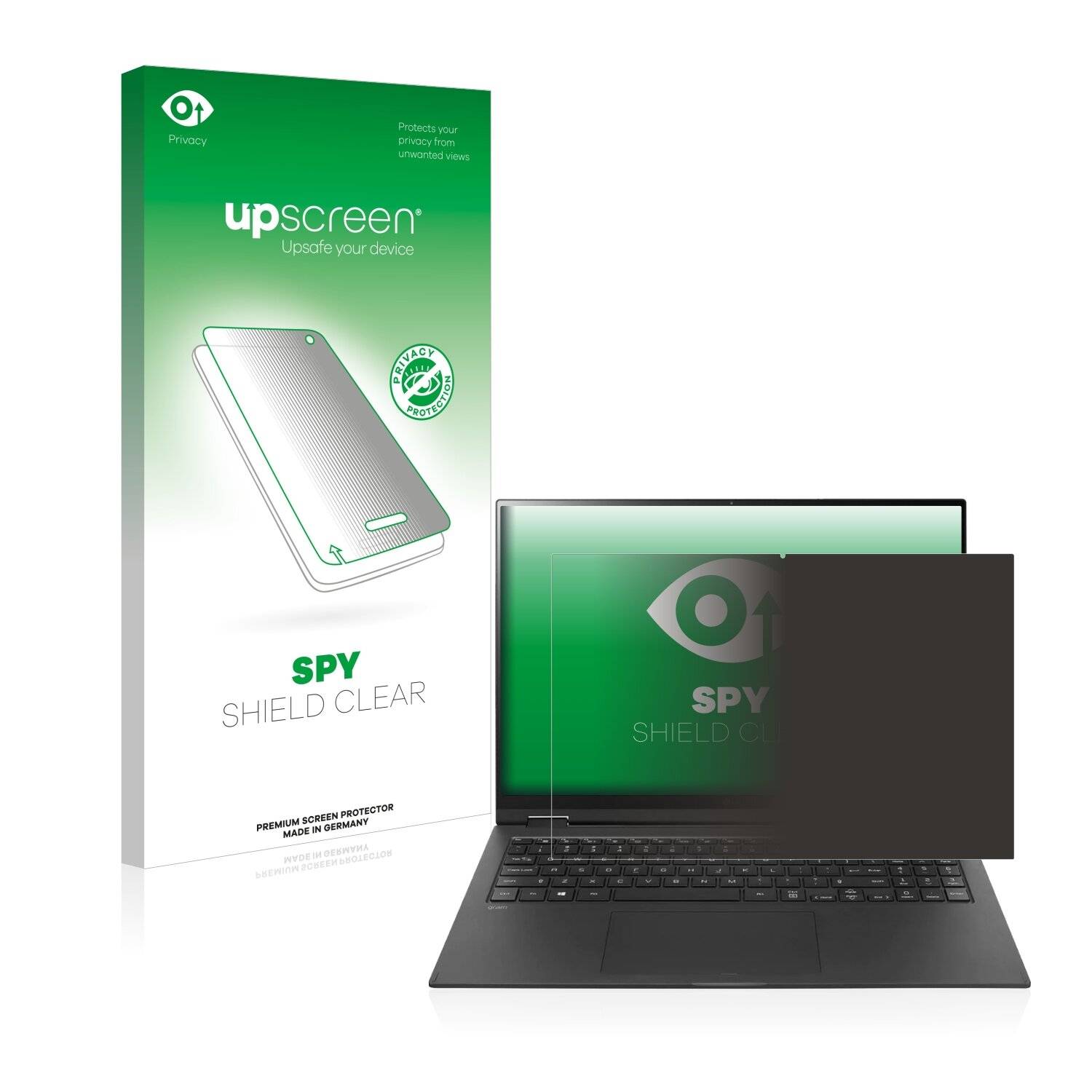 upscreen Spy Shield Clear Premium Blickschutzfolie für LG gram 16''