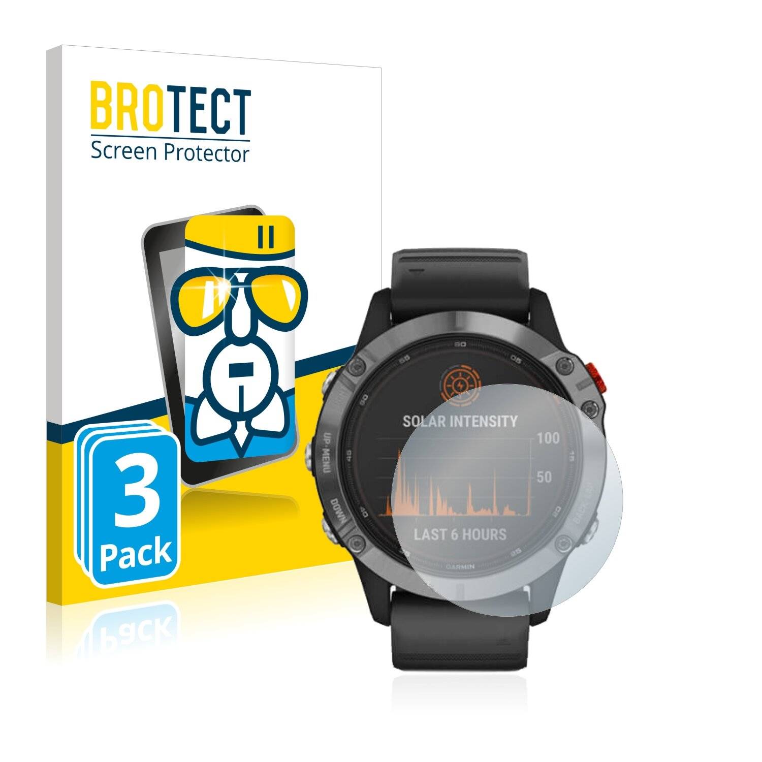 3x BROTECT AirGlass Schutzglas Folie für Garmin Fenix 6
