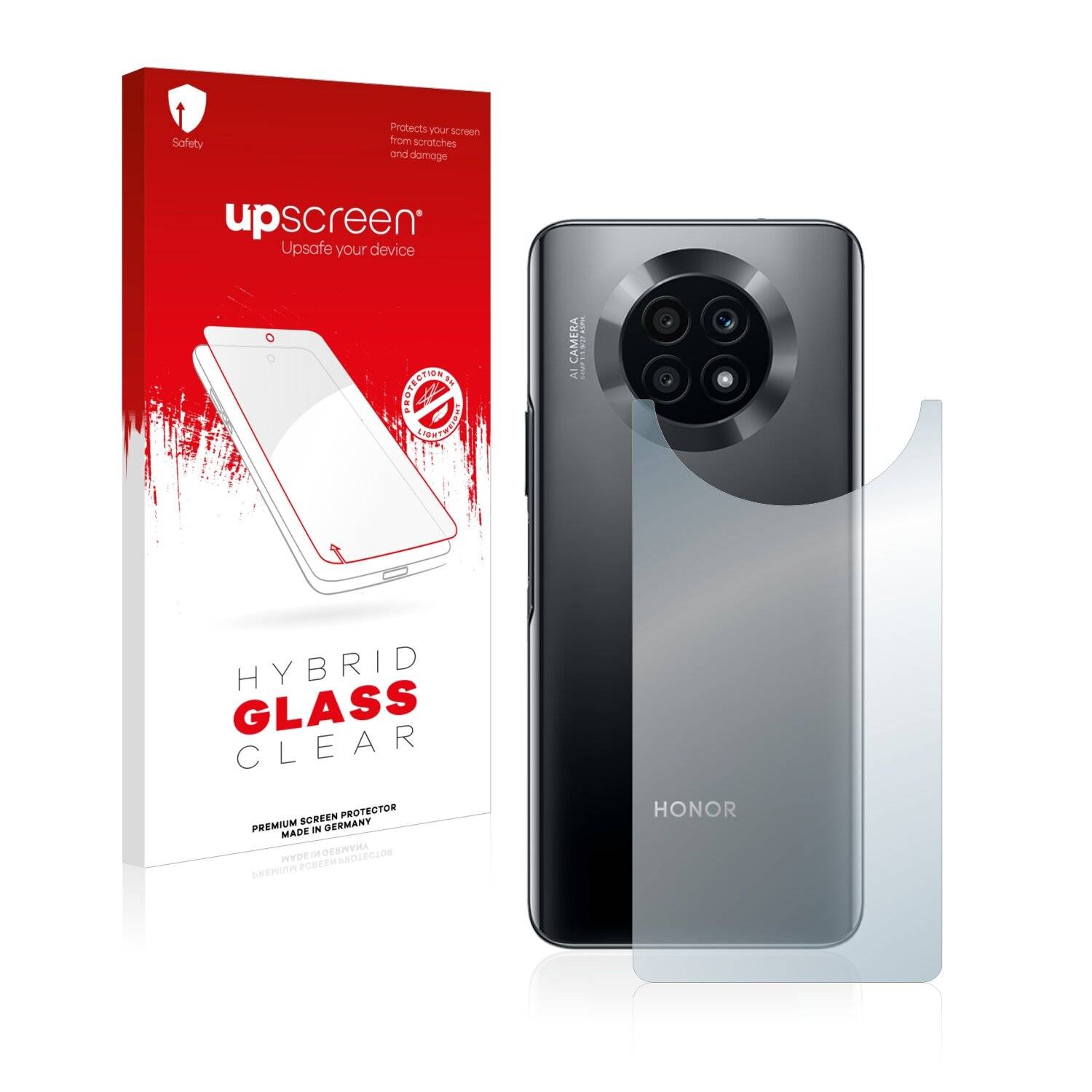 upscreen Hybrid Glass Clear Premium Schutzglas Folie für Honor X20 5G