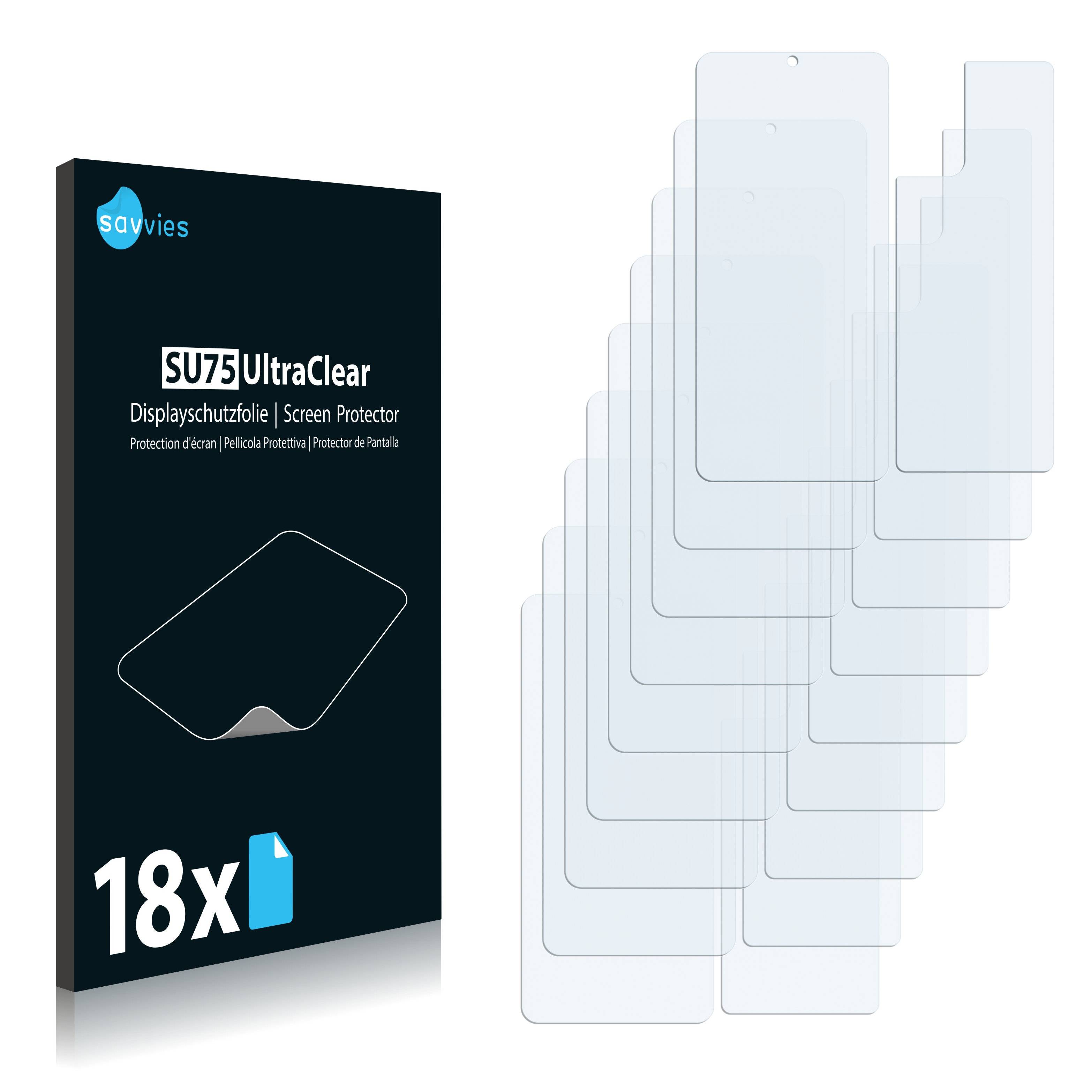 18x Savvies SU75 Displayschutzfolie für Xiaomi Redmi Note 10 Pro (Vorder +