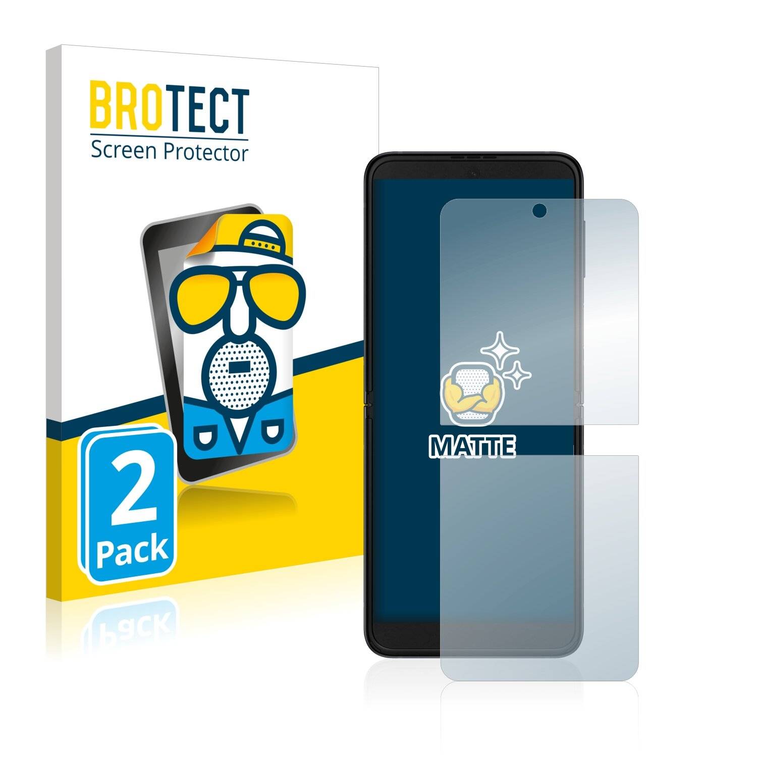 2x BROTECT Matte Displayschutzfolie für Samsung Galaxy Z Flip 3 5G - Entspiegelt,