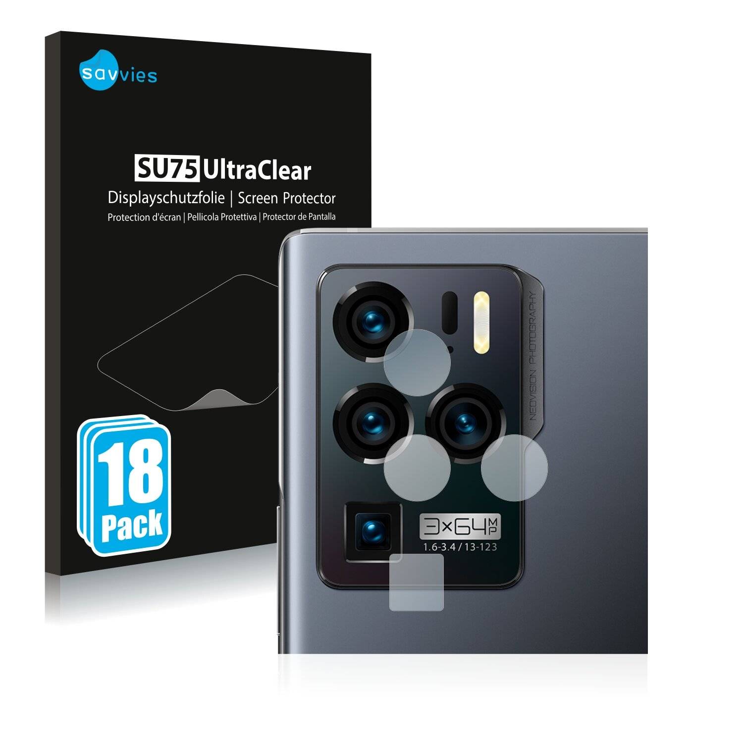 18x Savvies SU75 Displayschutzfolie für ZTE Axon 30 Ultra 5G (NUR