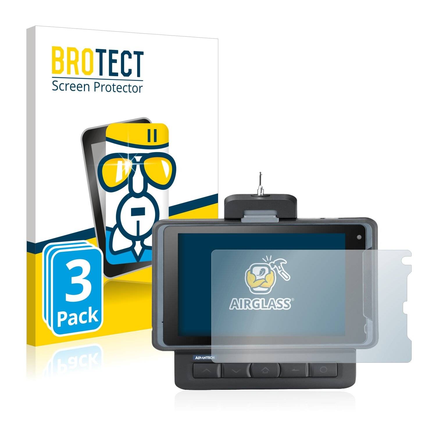3x BROTECT AirGlass Schutzglas Folie für Advantech AIM