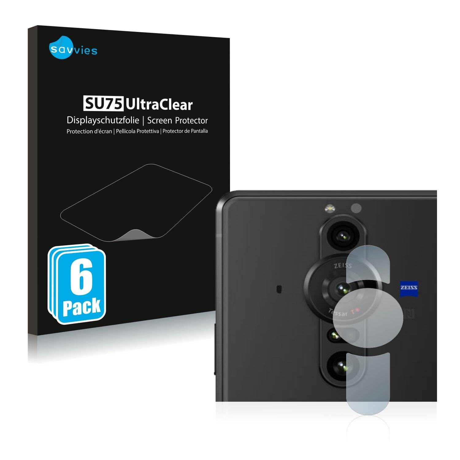 6x Savvies SU75 Displayschutzfolie für Sony Xperia Pro-I (NUR
