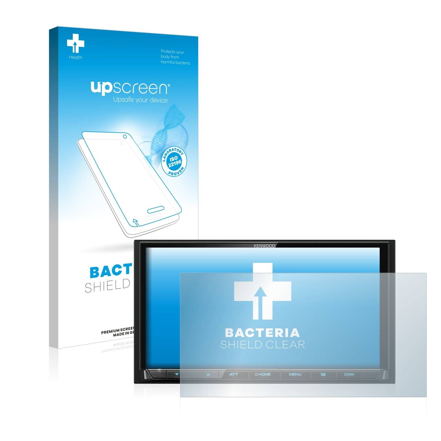 upscreen Bacteria Shield Clear Premium Antibakterielle Displayschutzfolie für Kenwood DMX