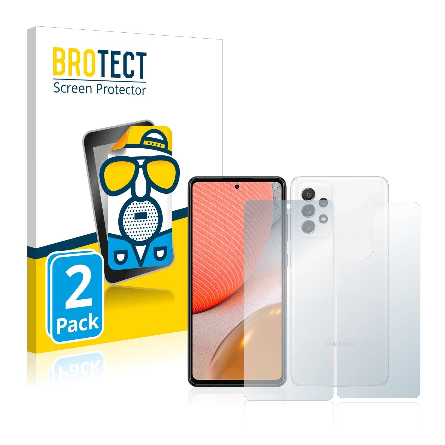 2x BROTECT Matte Displayschutzfolie für Samsung Galaxy A72 5G (Vorder + Rückseite) -