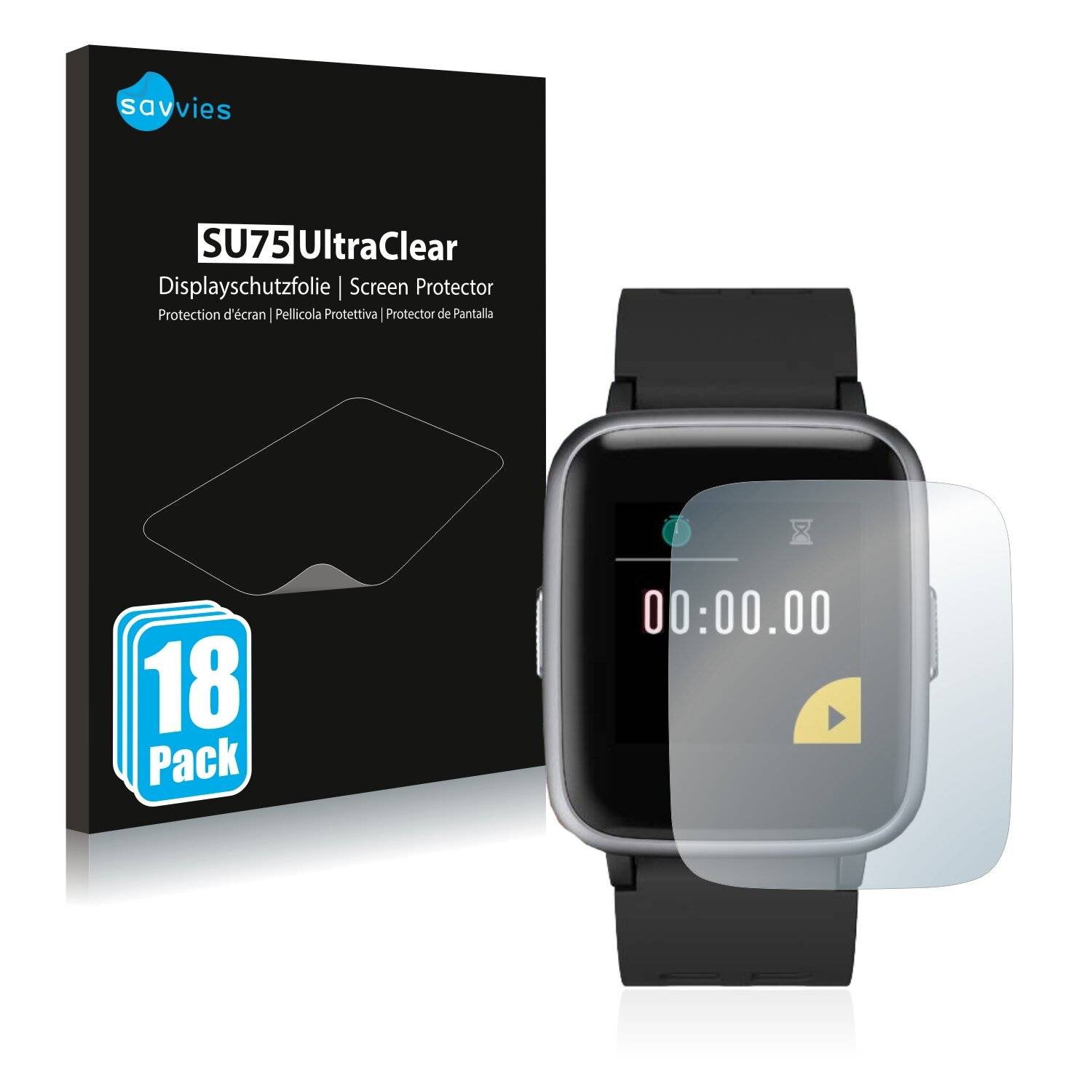 18x Savvies SU75 Displayschutzfolie für Letsfit Fitness Tracker