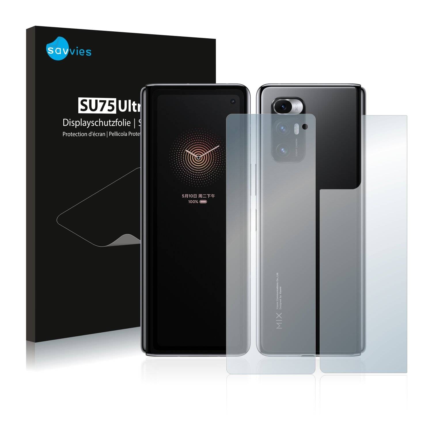 18x Savvies SU75 Displayschutzfolie für Xiaomi Mi Mix Fold (Vorder +