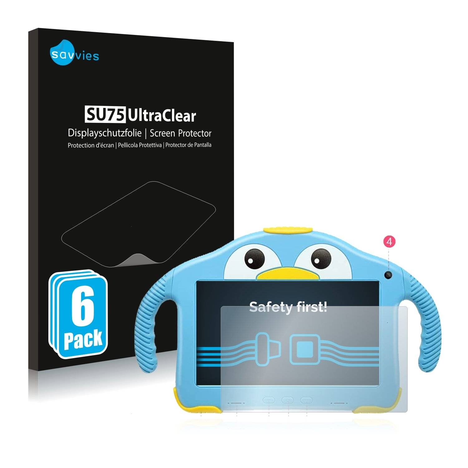 6x Savvies SU75 Displayschutzfolie für Yenock MID-1013 Kids Tablet