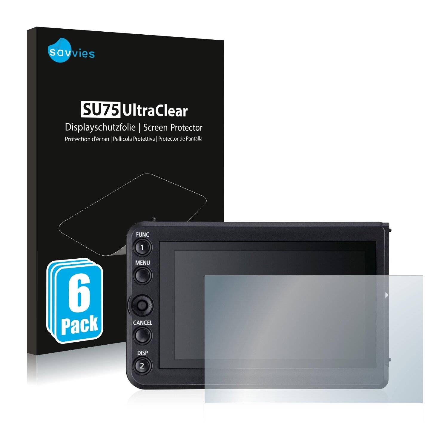 6x Savvies SU75 Displayschutzfolie für Canon EOS C300 Mark
