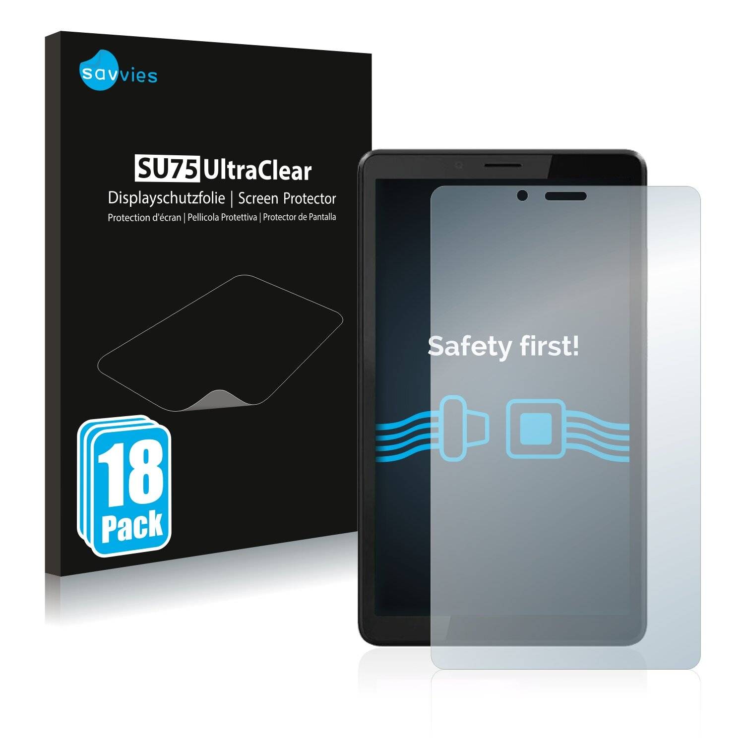18x Savvies SU75 Displayschutzfolie für Lenovo Tab M7 (3.
