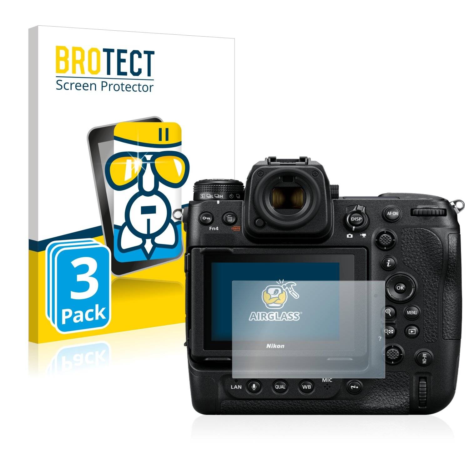 3x BROTECT AirGlass Schutzglas Folie für Nikon Z