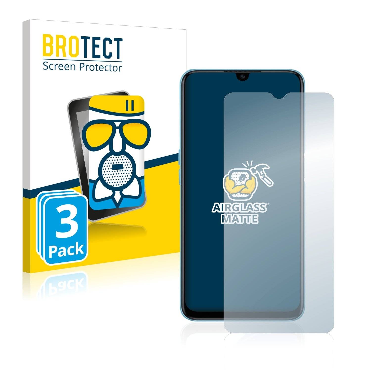 3x BROTECT AirGlass Matte Schutzglas Folie für Oppo A56