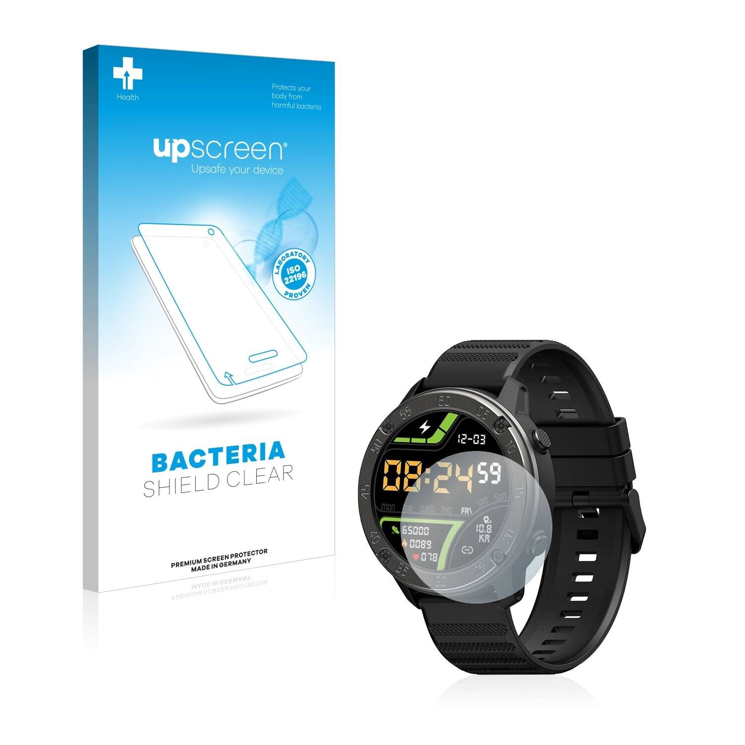 upscreen Bacteria Shield Clear Premium Antibakterielle Displayschutzfolie für Iowodo