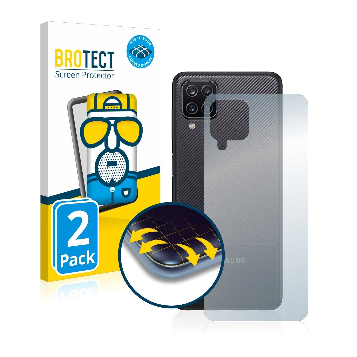 2x BROTECT Flex Matte Full-Cover Displayschutzfolie für Samsung Galaxy A12 Nacho