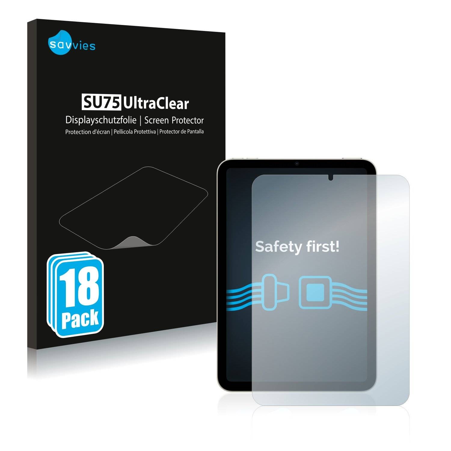18x Savvies SU75 Displayschutzfolie für Apple iPad Mini 6 WiFi Cellular