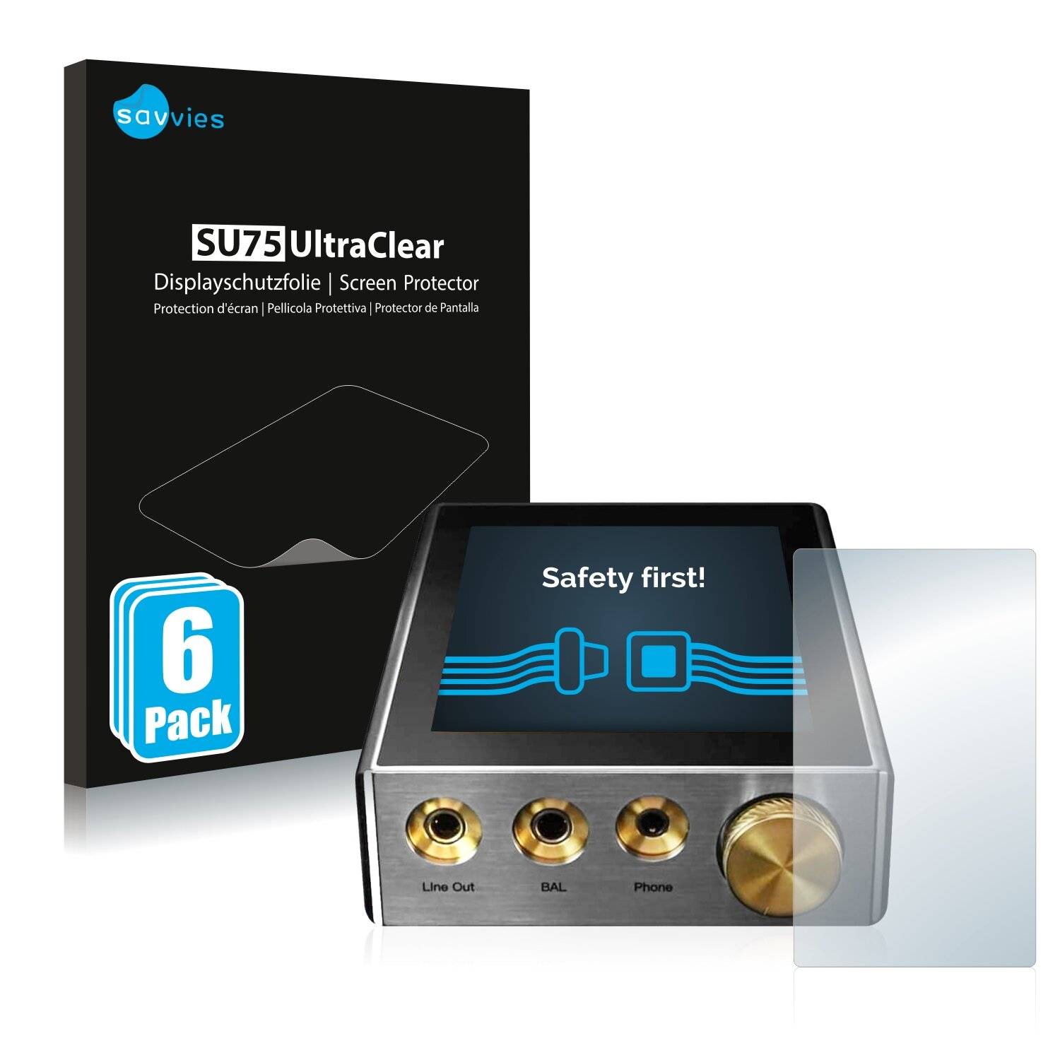 6x Savvies SU75 Displayschutzfolie für iBasso