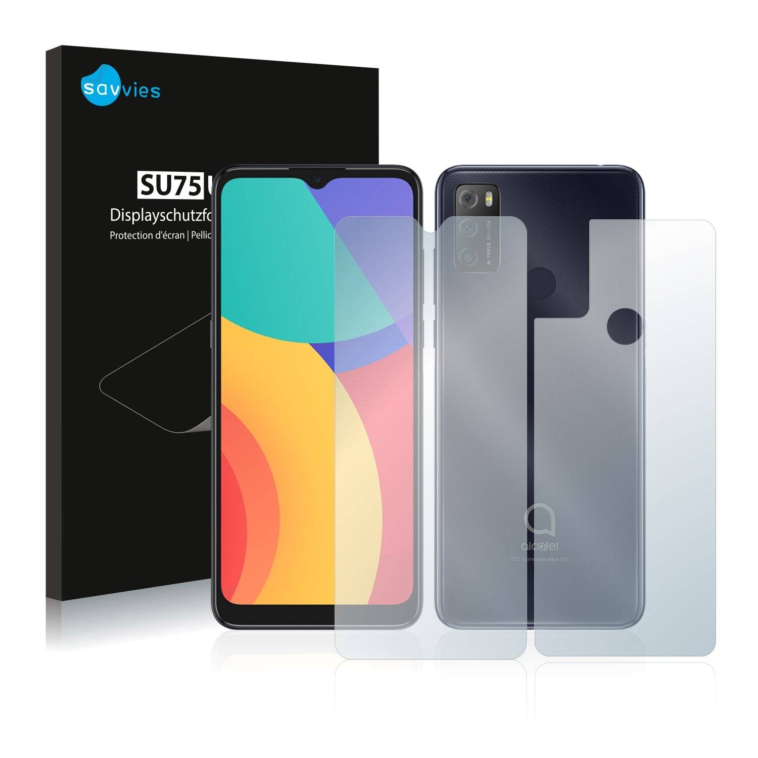 18x Savvies SU75 Displayschutzfolie für Alcatel 1S 2021 (Vorder +