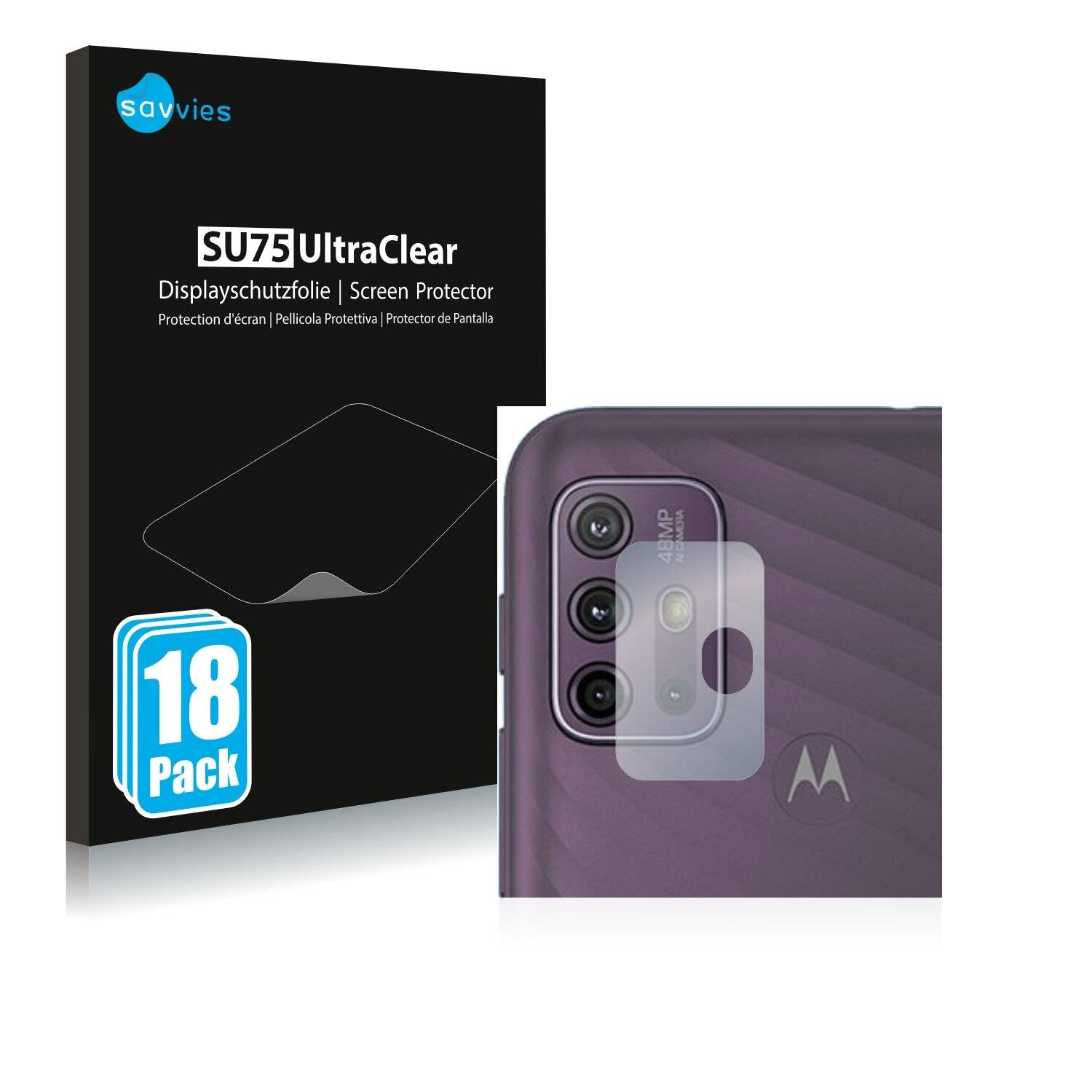 18x Savvies SU75 Displayschutzfolie für Motorola Moto G10 (NUR