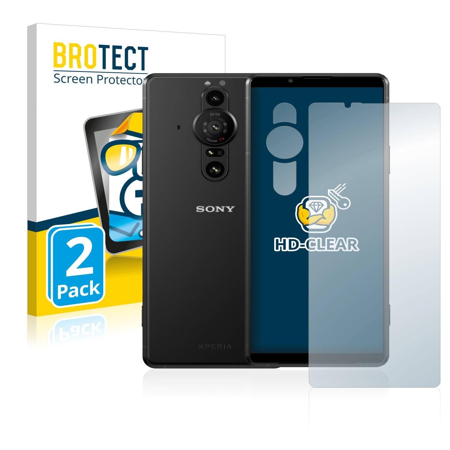 2x BROTECT HD-Clear Displayschutzfolie für Sony Xperia Pro-I (Vorderseite +