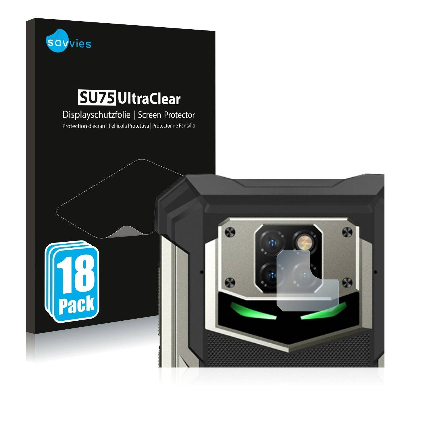 18x Savvies SU75 Displayschutzfolie für Doogee S88 Plus (NUR