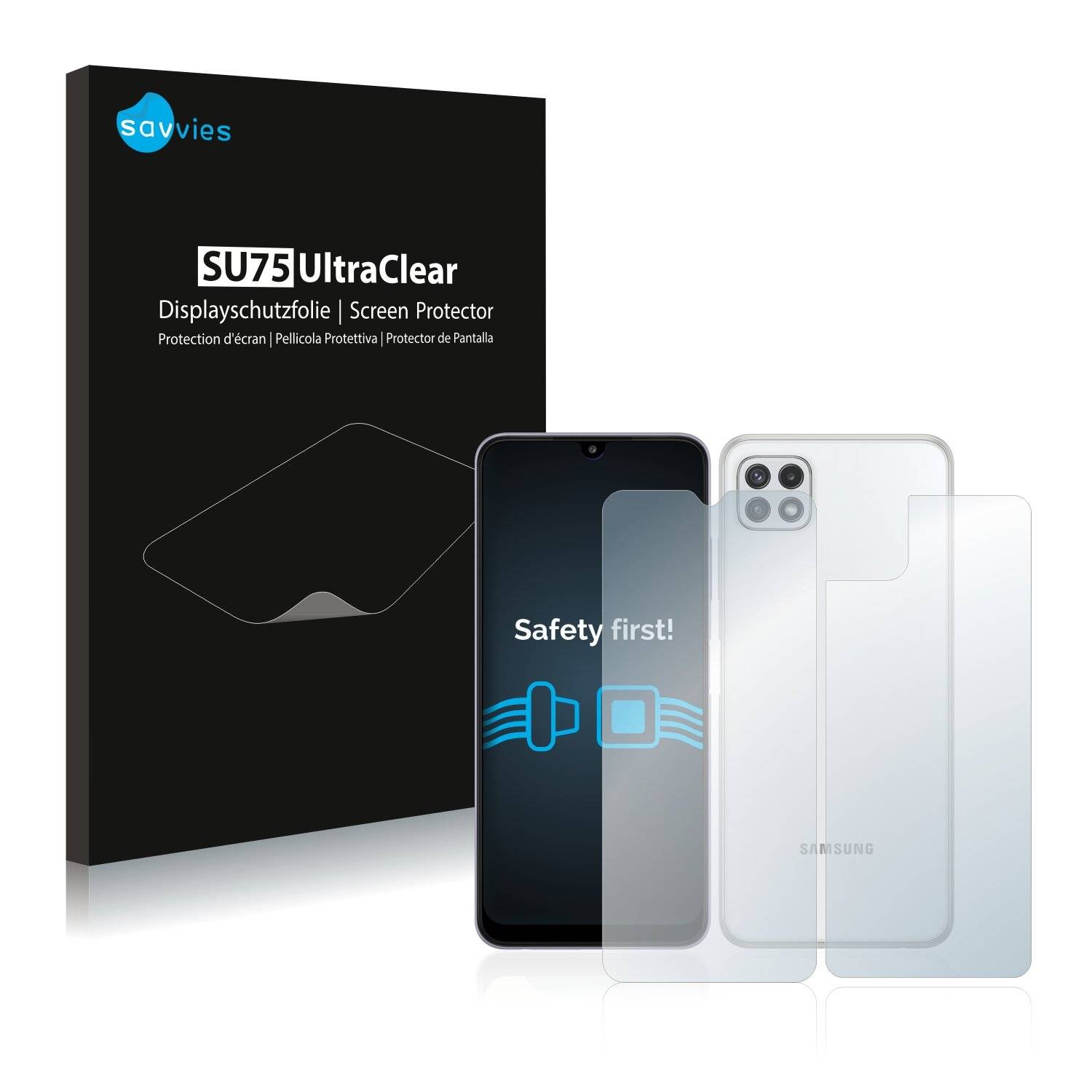 18x Savvies SU75 Displayschutzfolie für Samsung Galaxy A22 5G (Vorder +