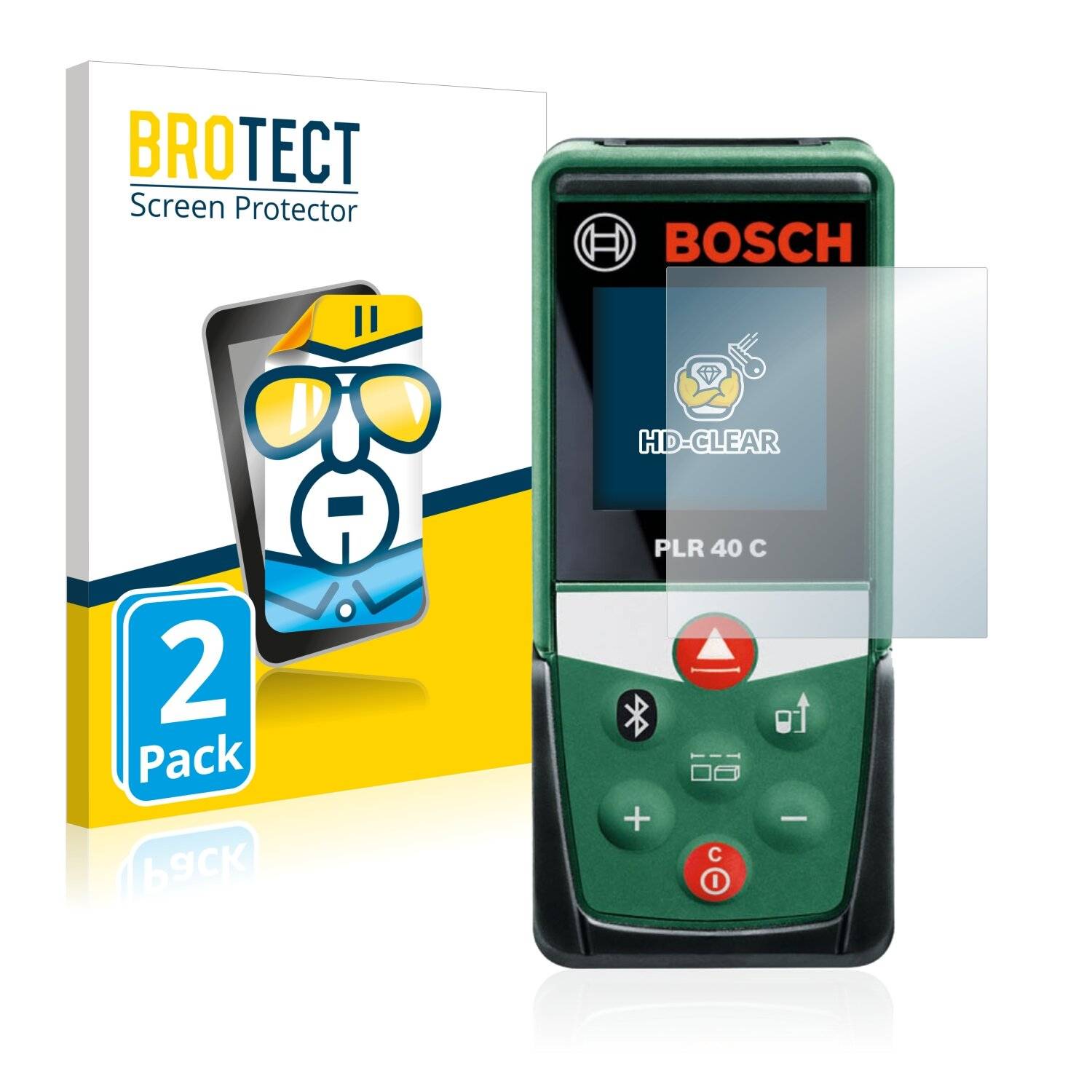 2x BROTECT HD-Clear Displayschutzfolie für Bosch PLR 40