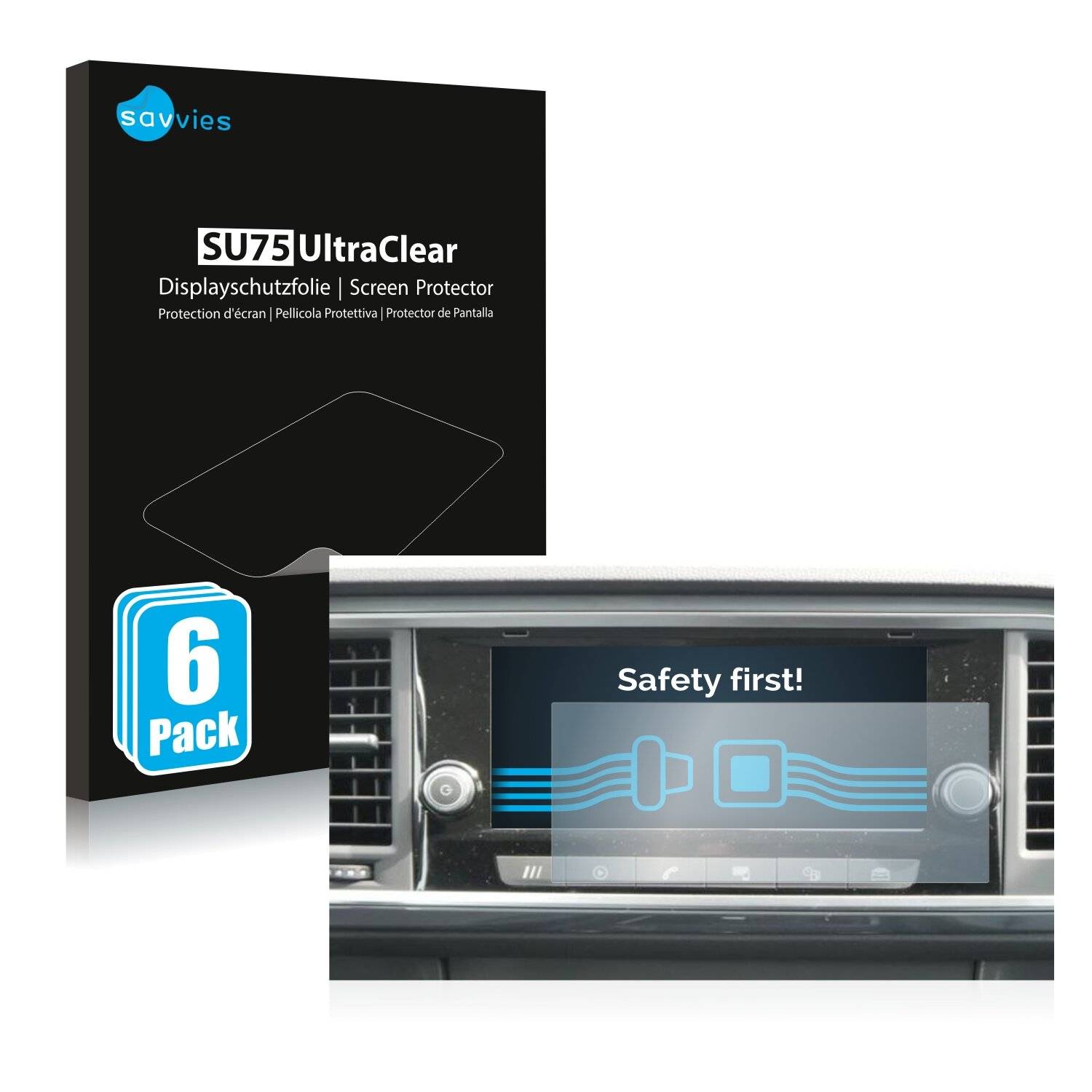 6x Savvies SU75 Displayschutzfolie für Seat Ateca 2021 Media System