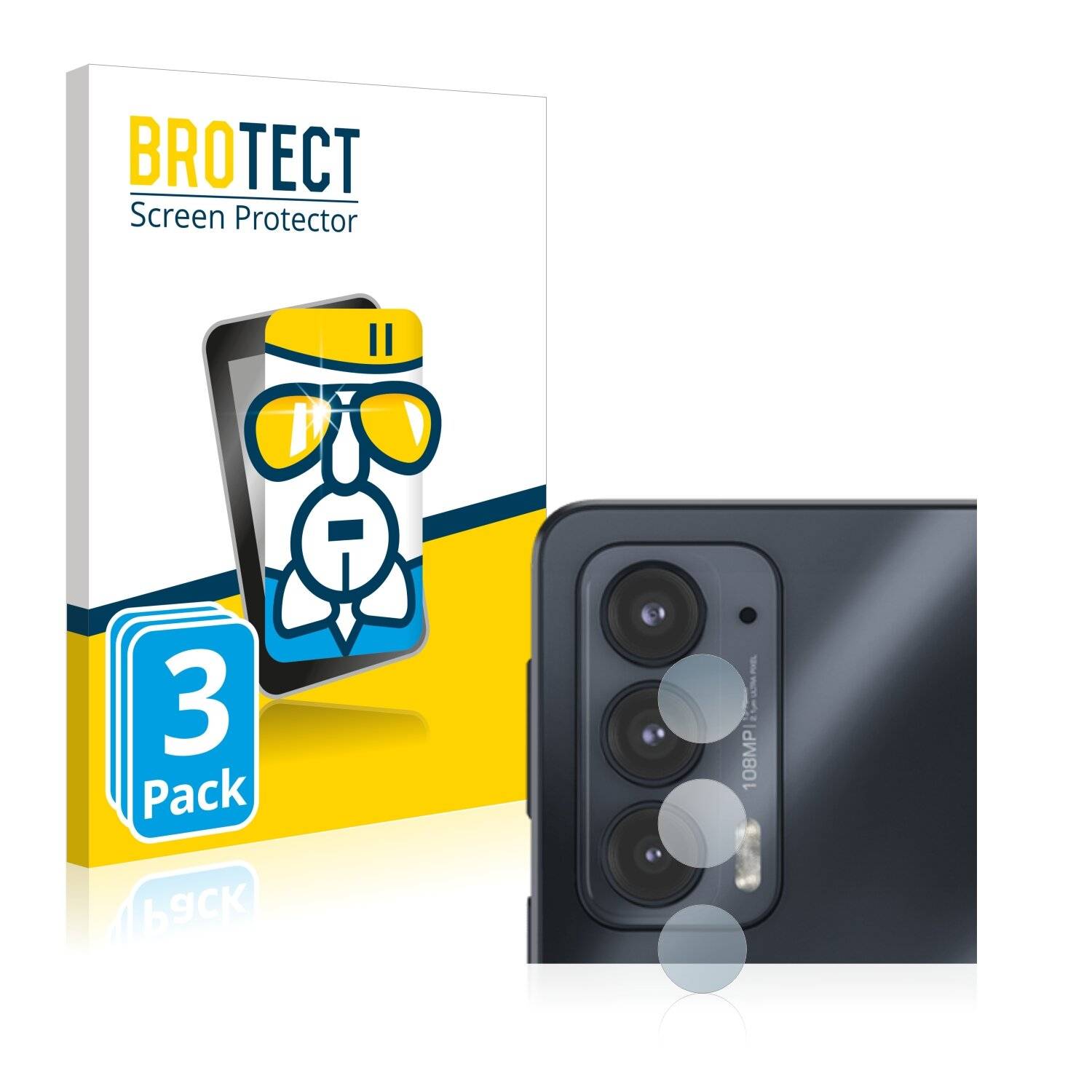3x BROTECT AirGlass Schutzglas Folie für Motorola Edge 20 (NUR