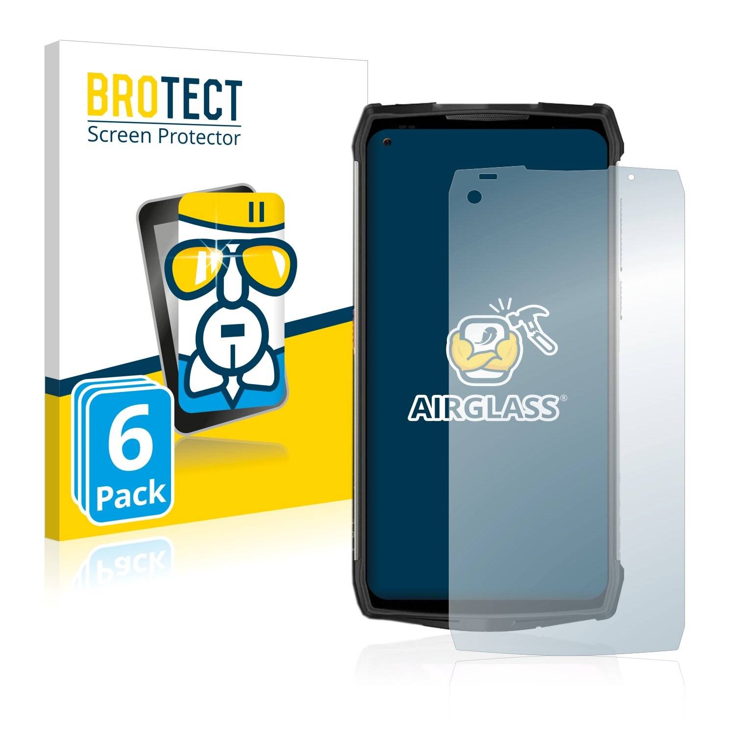 6x BROTECT AirGlass Schutzglas Folie für Ulefone Power Armor