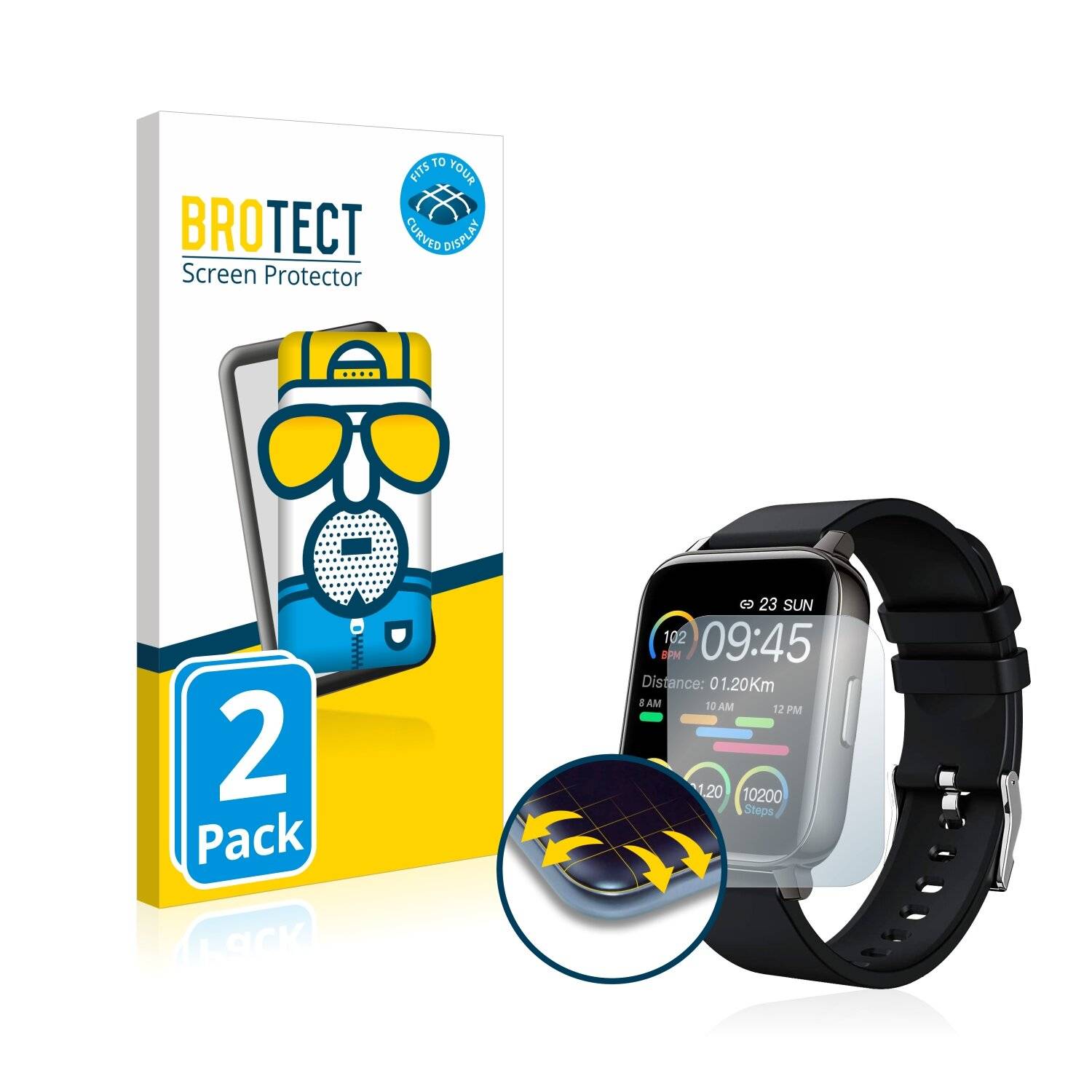 2x BROTECT Flex Matte Full-Cover Displayschutzfolie für Donerton
