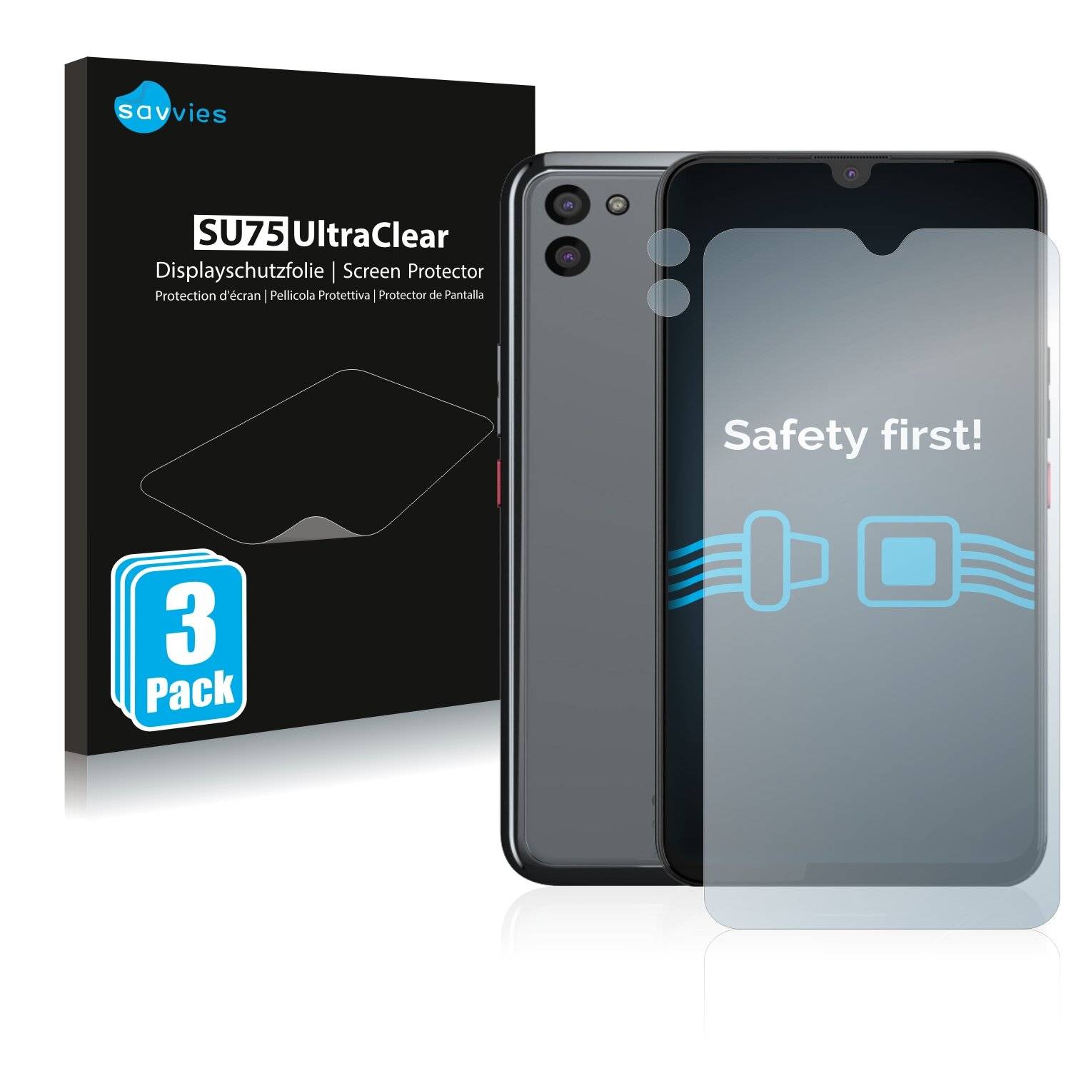 6x Savvies SU75 Displayschutzfolie für Gigaset GS5 (Vorderseite +