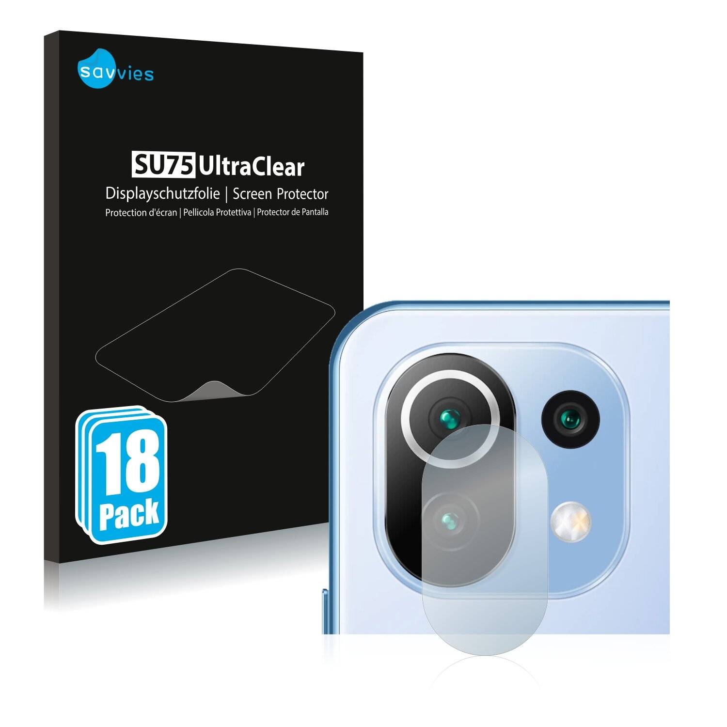 18x Savvies SU75 Displayschutzfolie für Xiaomi 11 Lite 5G NE (NUR