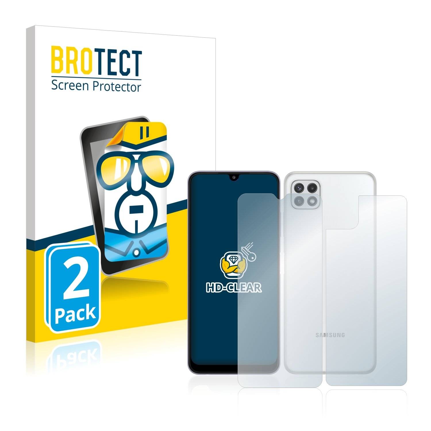 2x BROTECT HD-Clear Displayschutzfolie für Samsung Galaxy A22 5G (Vorder +