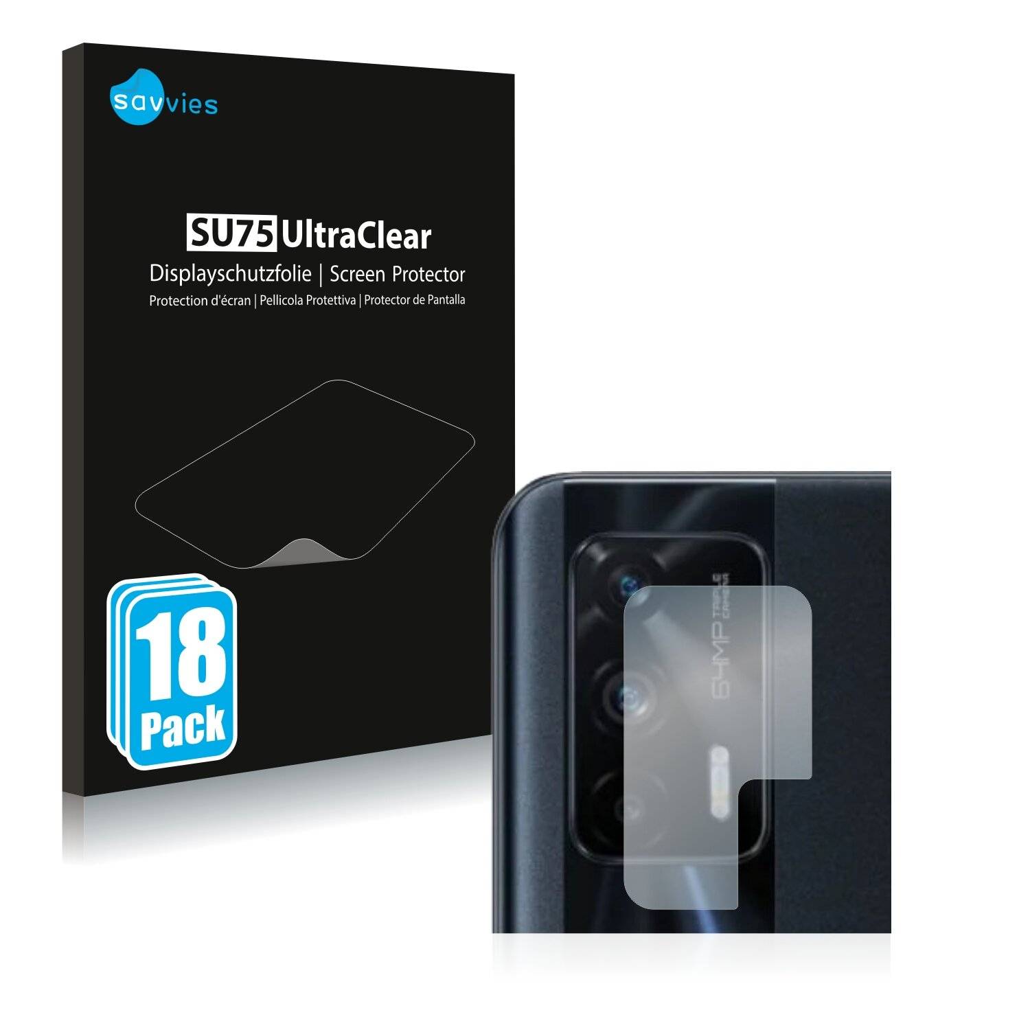 18x Savvies SU75 Displayschutzfolie für Realme X7 Max 5G (NUR