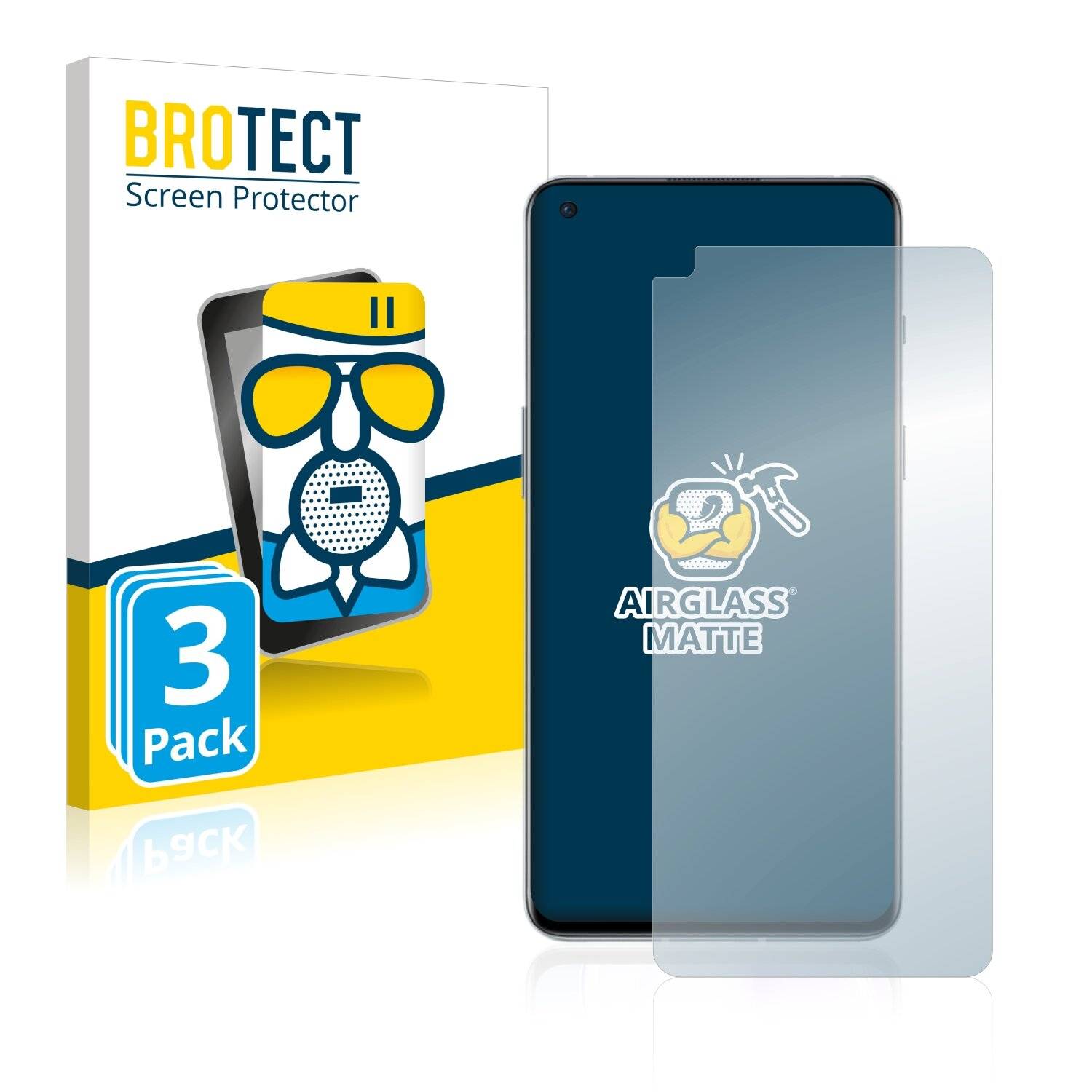 3x BROTECT AirGlass Matte Schutzglas Folie für OnePlus 9RT