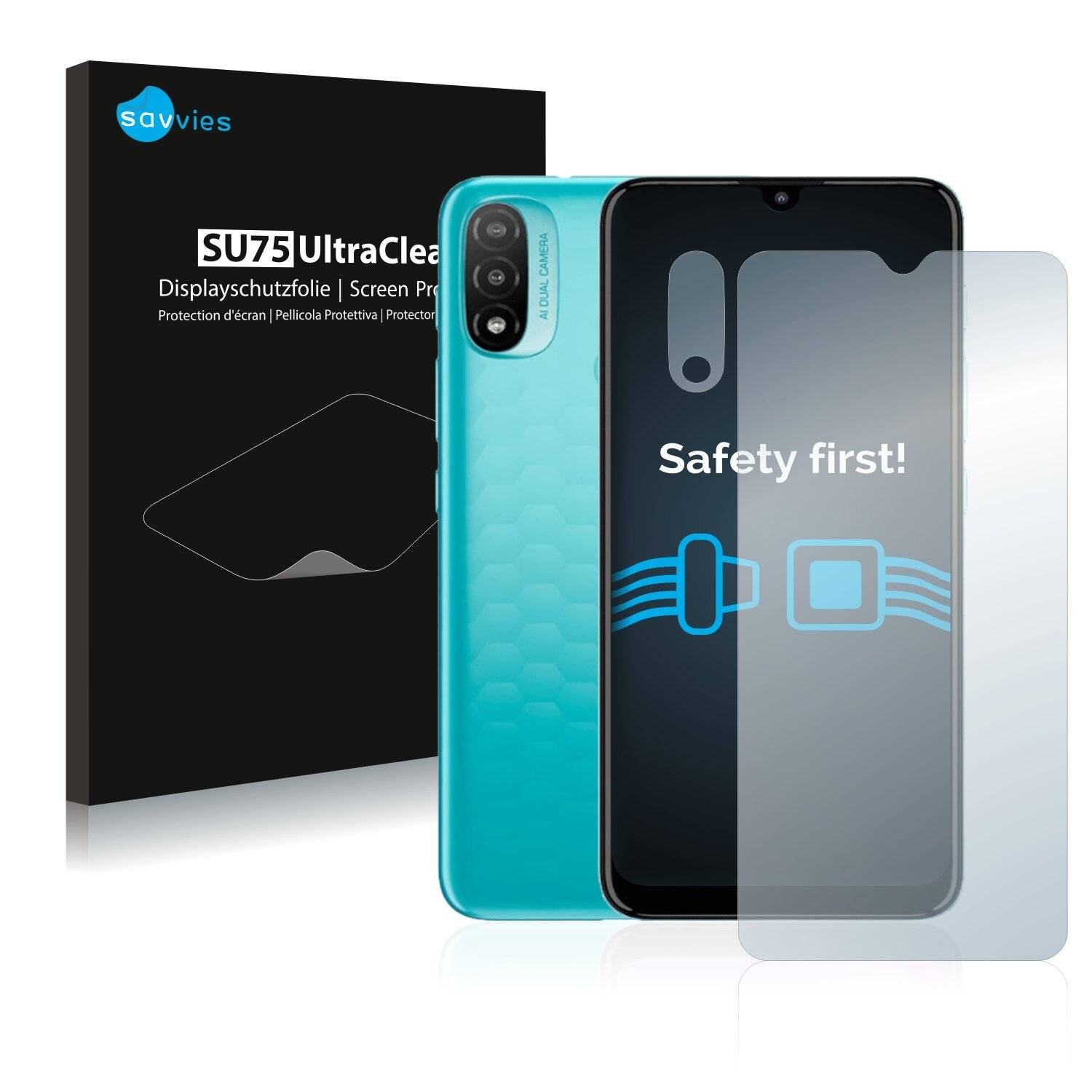 18x Savvies SU75 Displayschutzfolie für Motorola Moto E20 (Vorderseite +