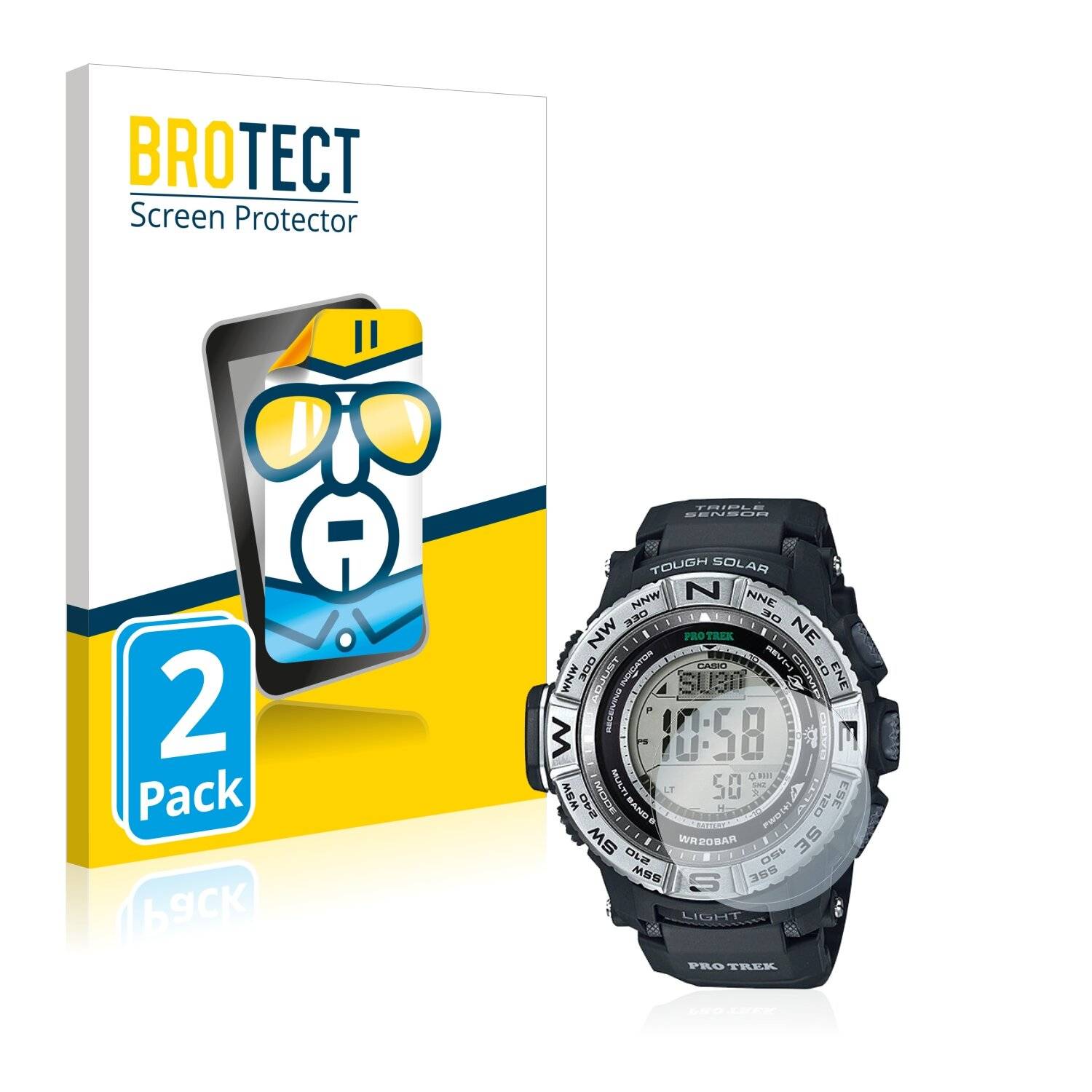 2x BROTECT HD-Clear Displayschutzfolie für Casio Pro Trek