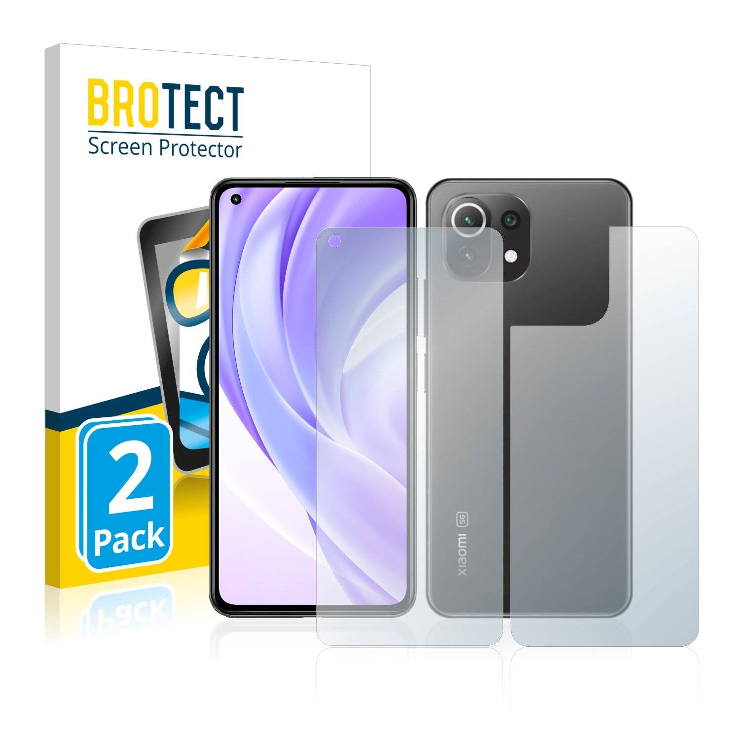 2x BROTECT HD-Clear Displayschutzfolie für Xiaomi Mi 11 Lite (Vorder +