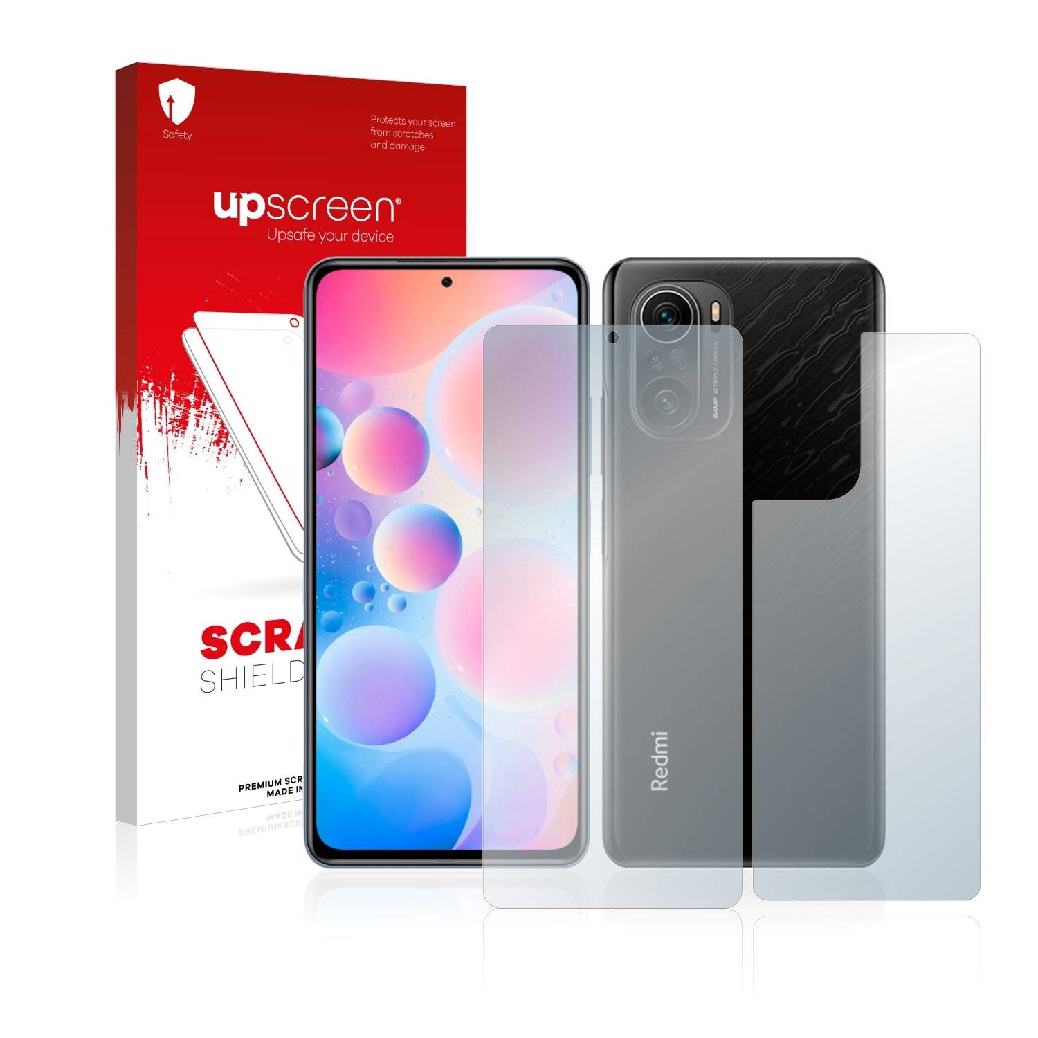 upscreen Scratch Shield Clear Premium Displayschutzfolie für Xiaomi Redmi K40 Pro (Vorder +