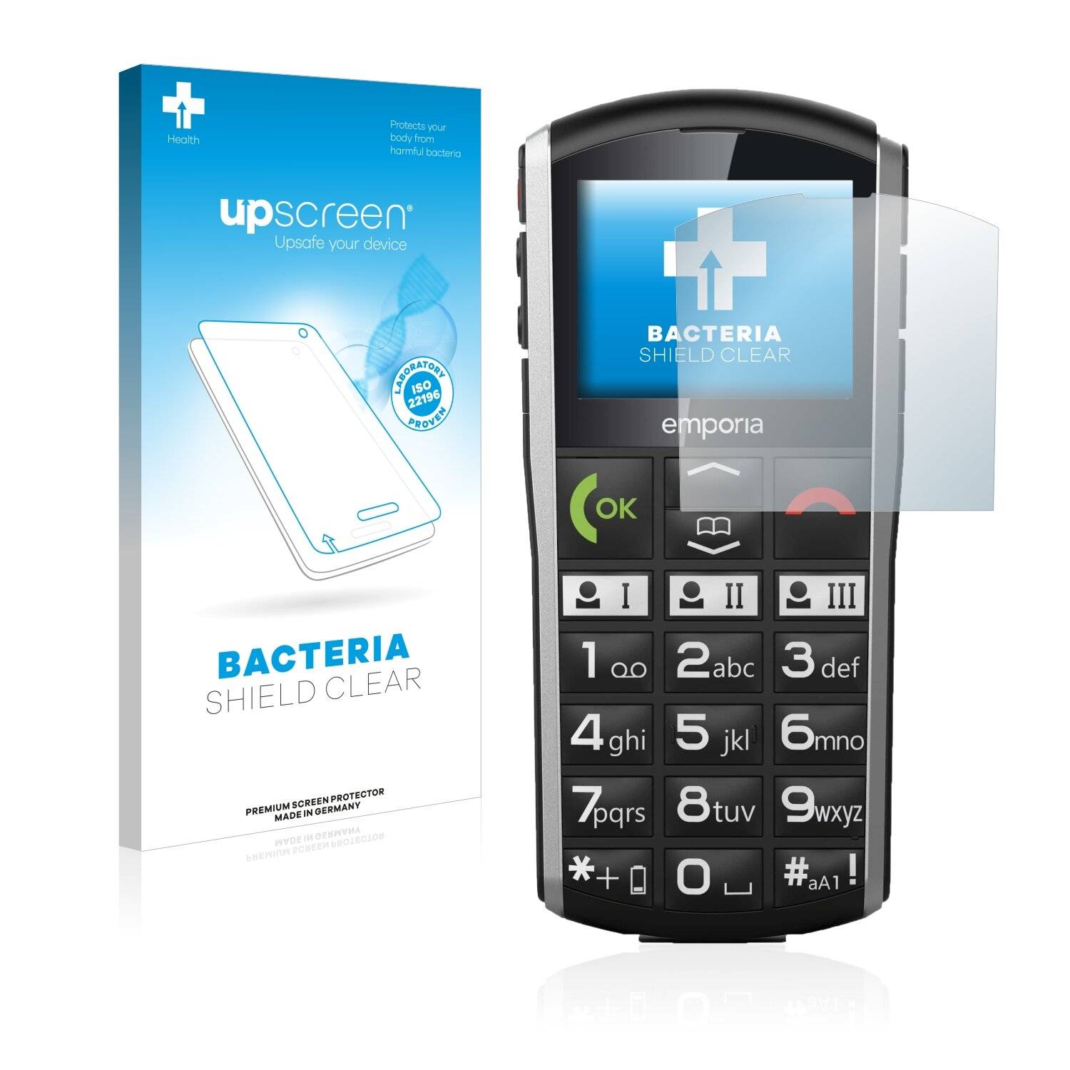 upscreen Bacteria Shield Clear Premium Antibakterielle Displayschutzfolie für Emporia