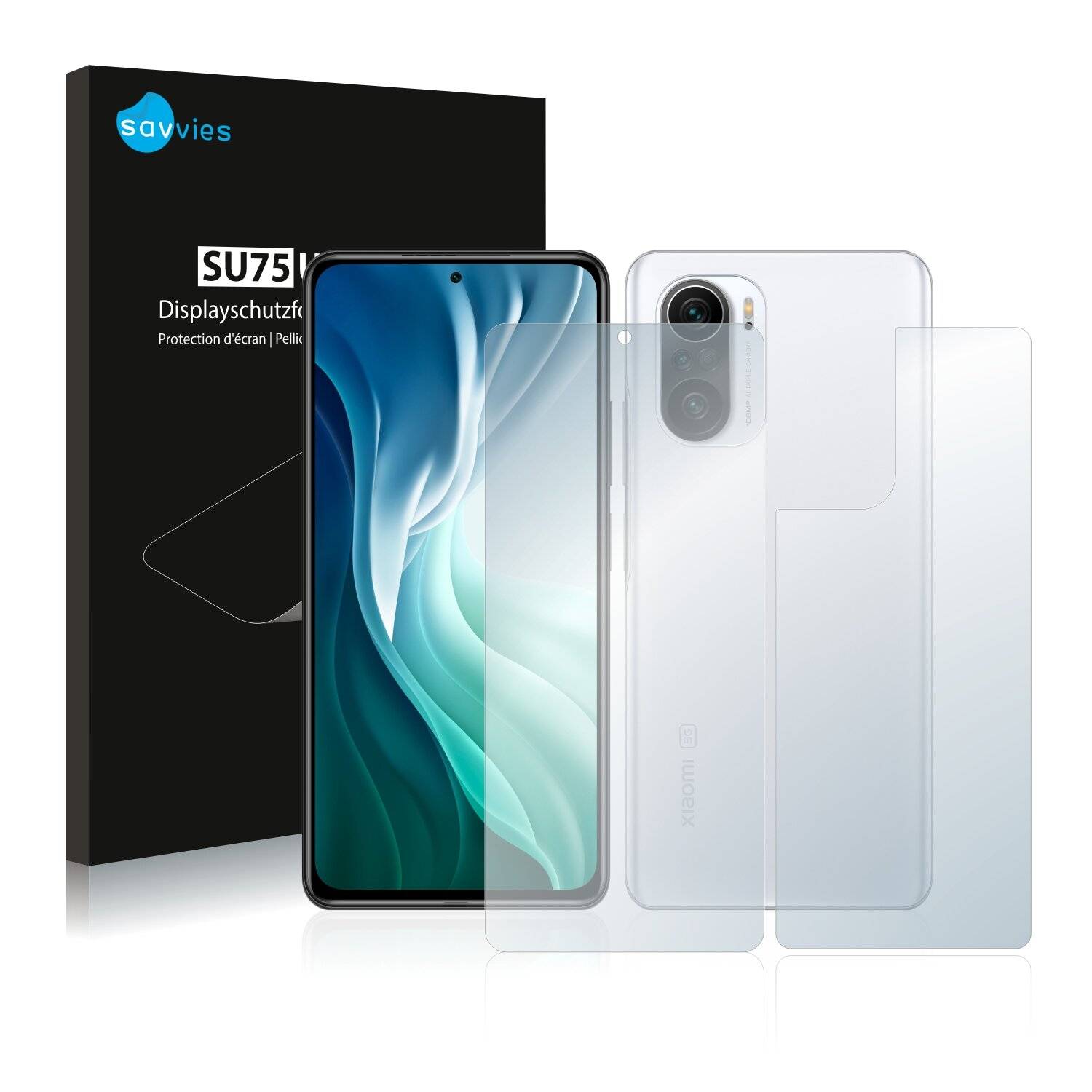 18x Savvies SU75 Displayschutzfolie für Xiaomi Redmi K40 Pro Plus (Vorder +