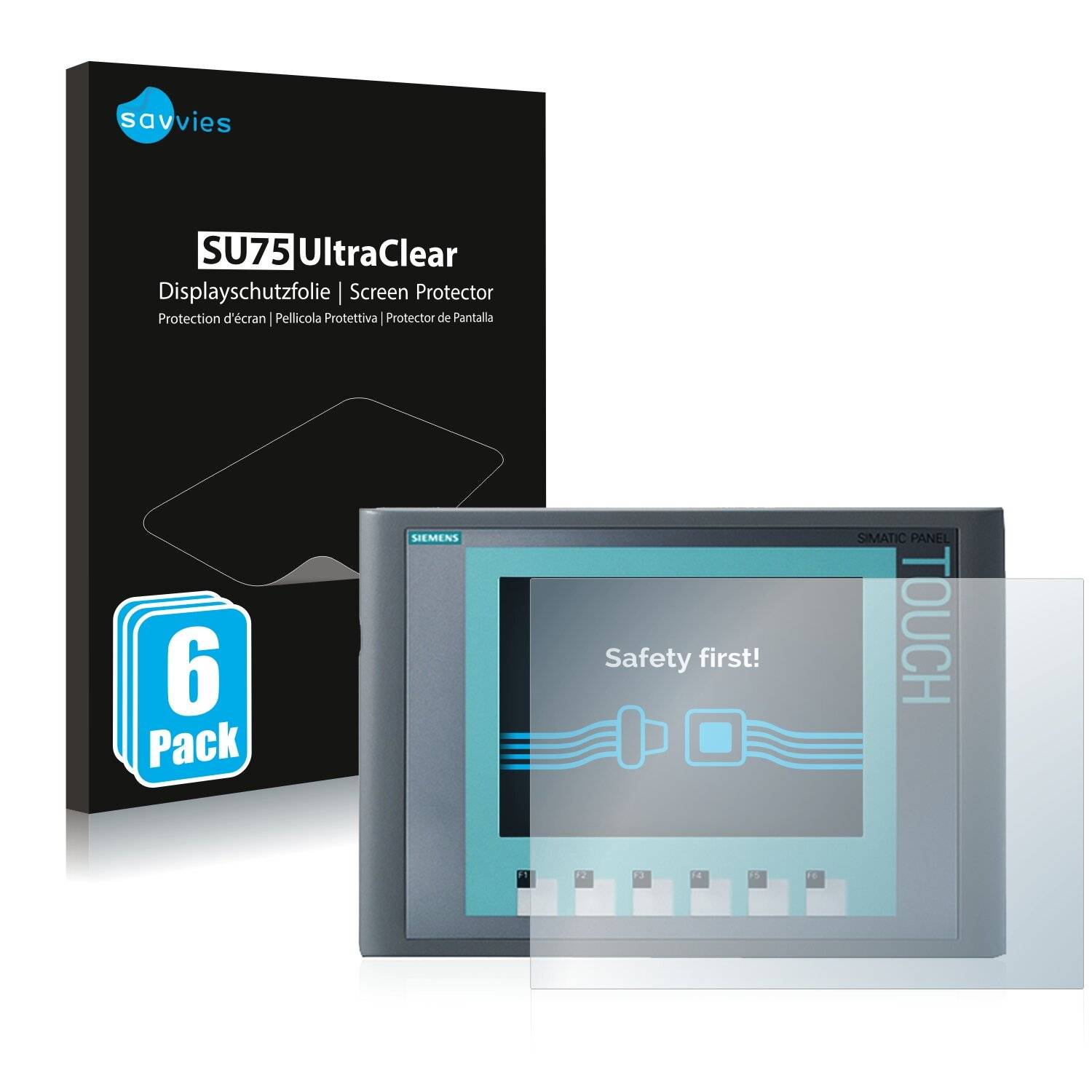 6x Savvies SU75 Displayschutzfolie für Siemens Simatic HMI KTP 600 Basic Color